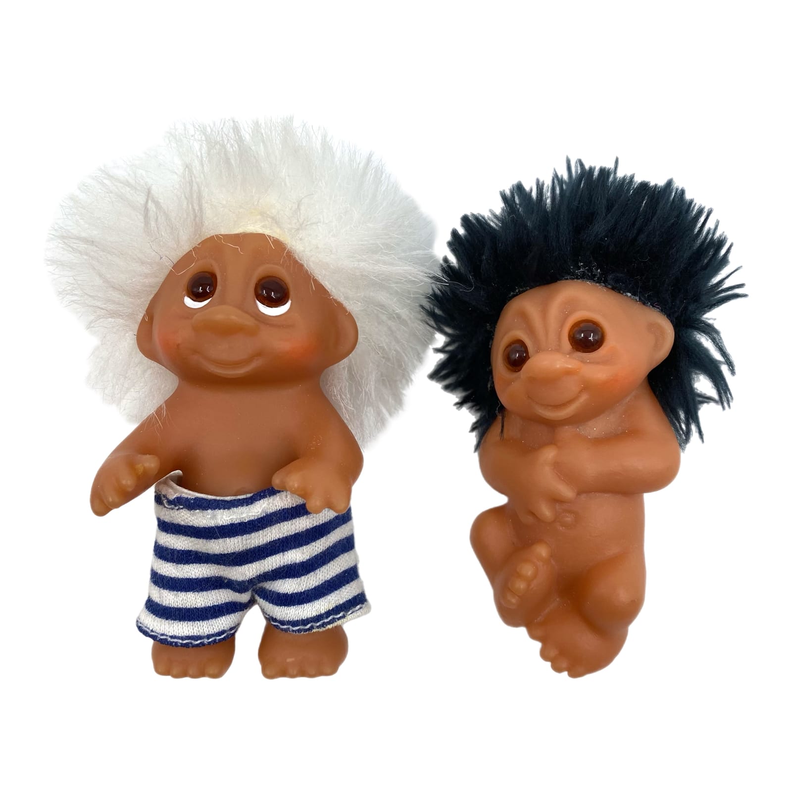 DAM Black White Vintage Troll Baby Dolls Set of 2