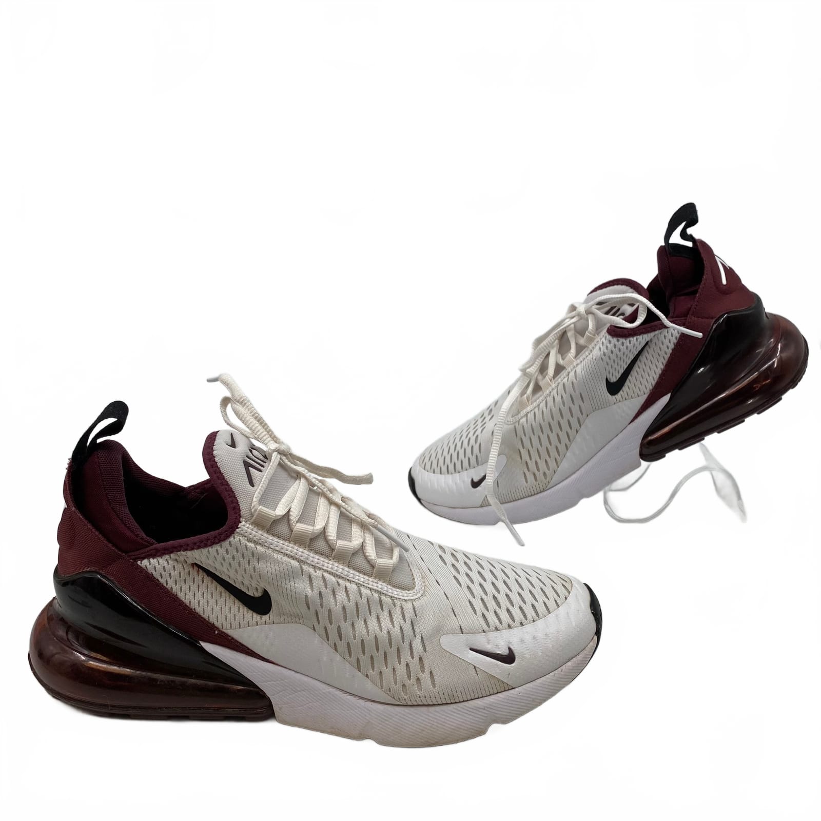 Nike White and Red Air Max 270 Sneakers