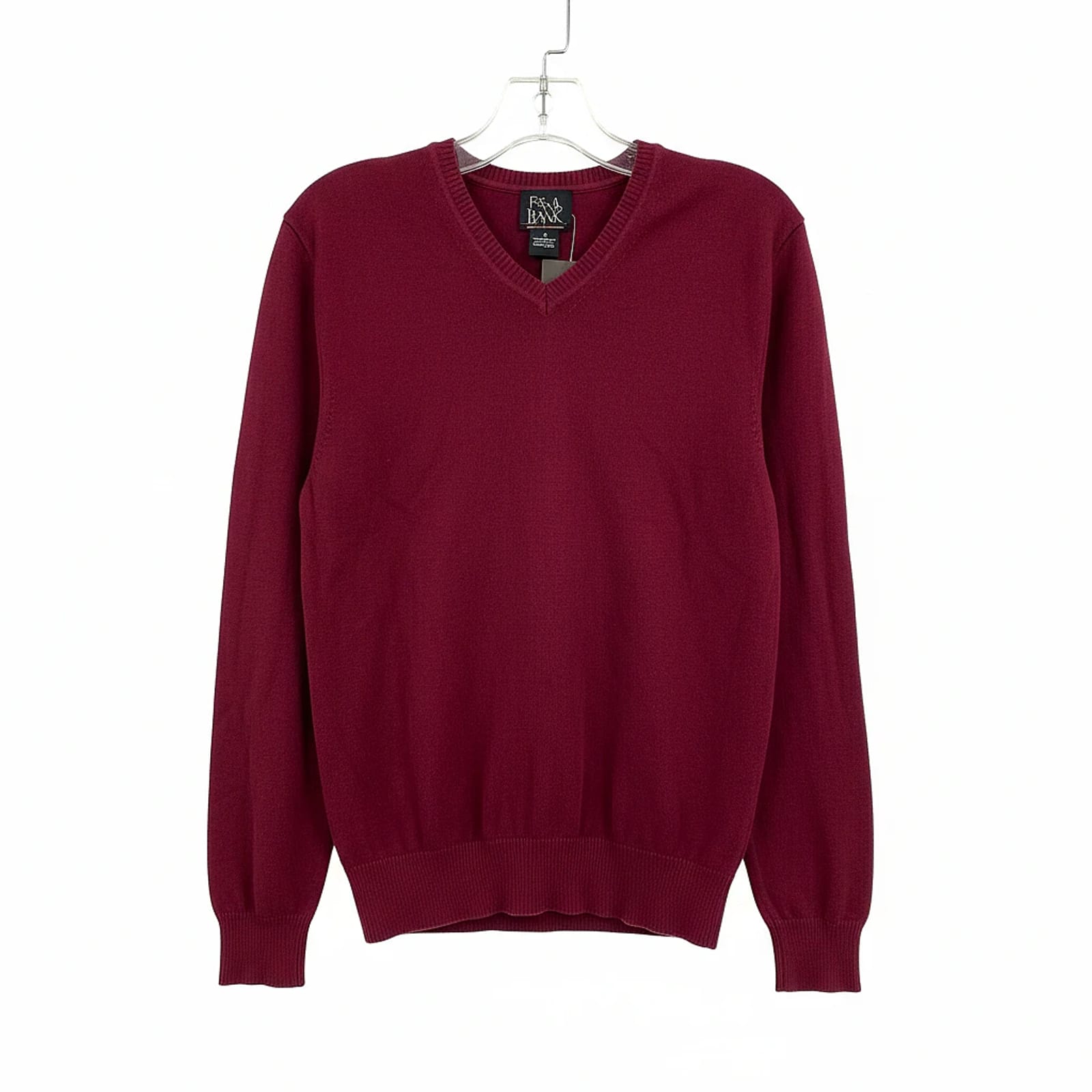 Jos. A. Bank Red Cotton V-Neck Pullover