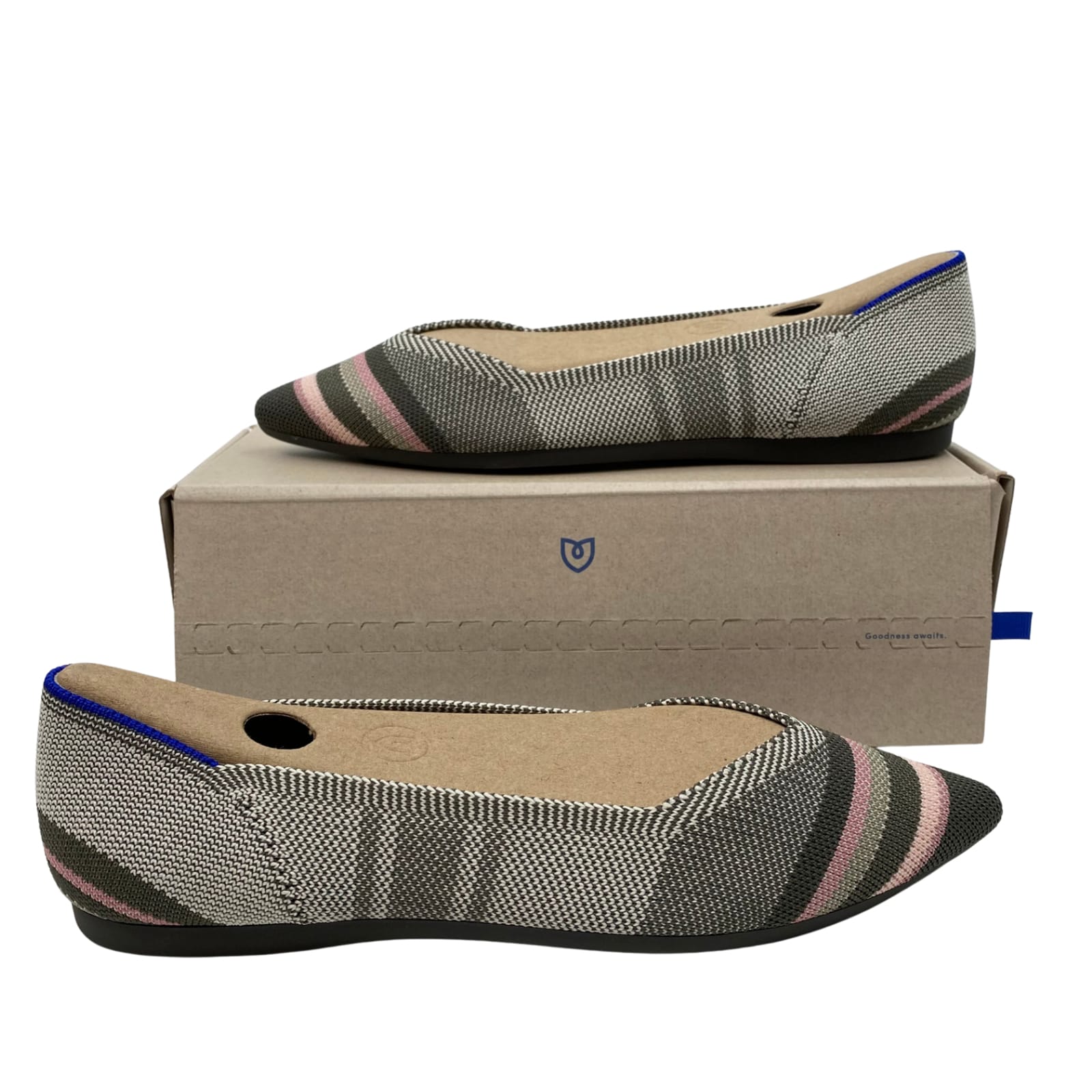 Rothy's Gray Synthetic Pointed Toe Flats