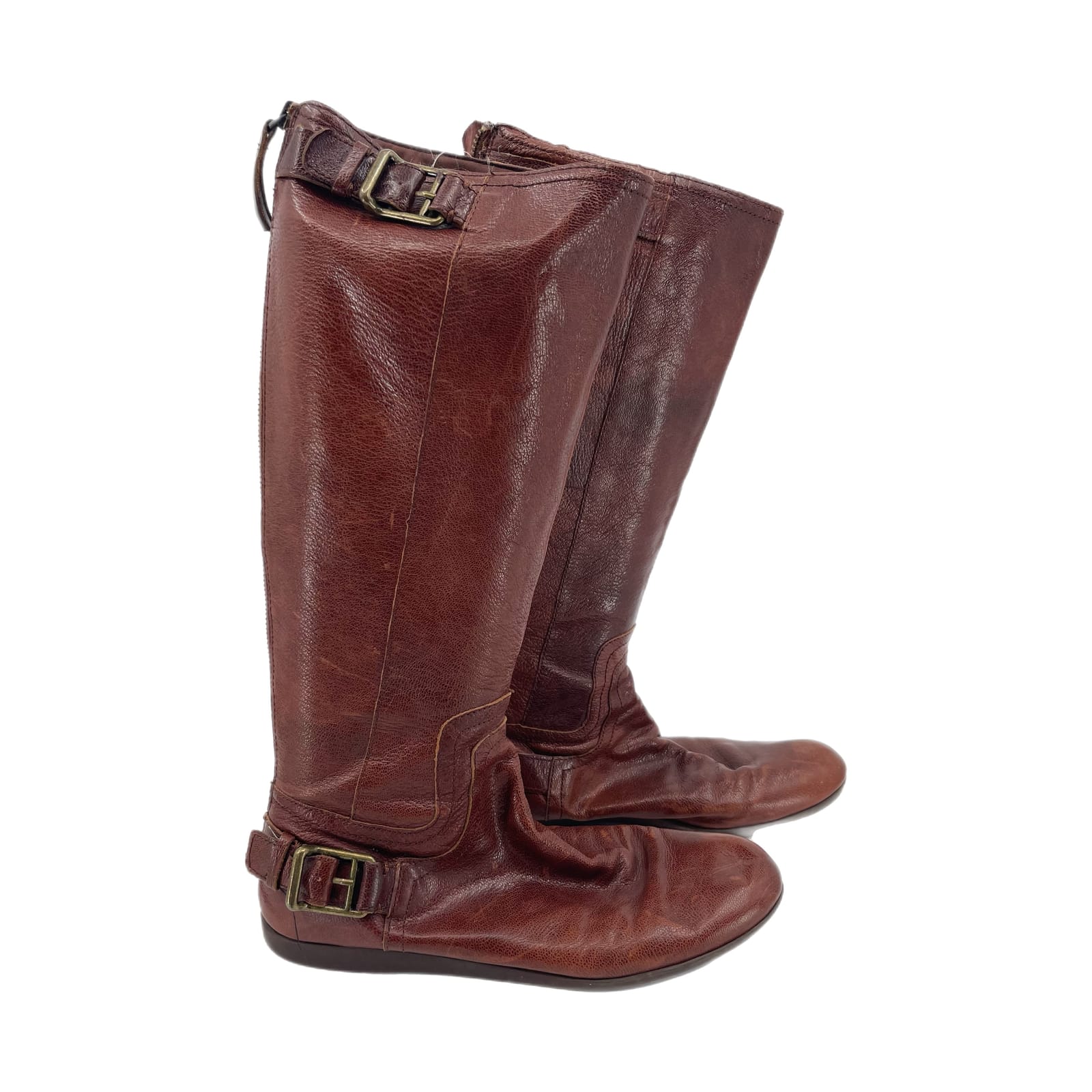 Nine West Brown Leather Over the Knee Boots