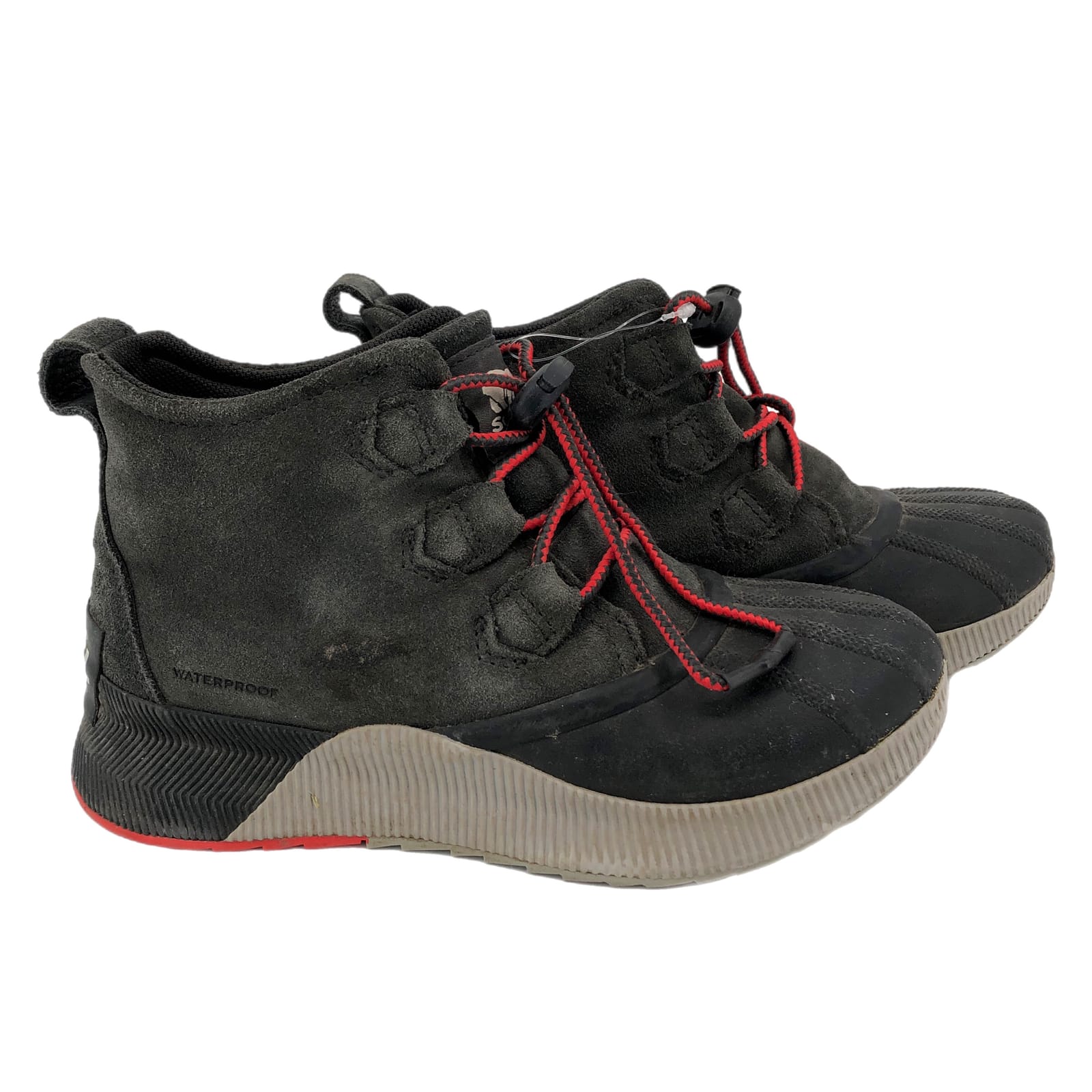 Sorel Gray & Red Suede Winter & Rain Boots