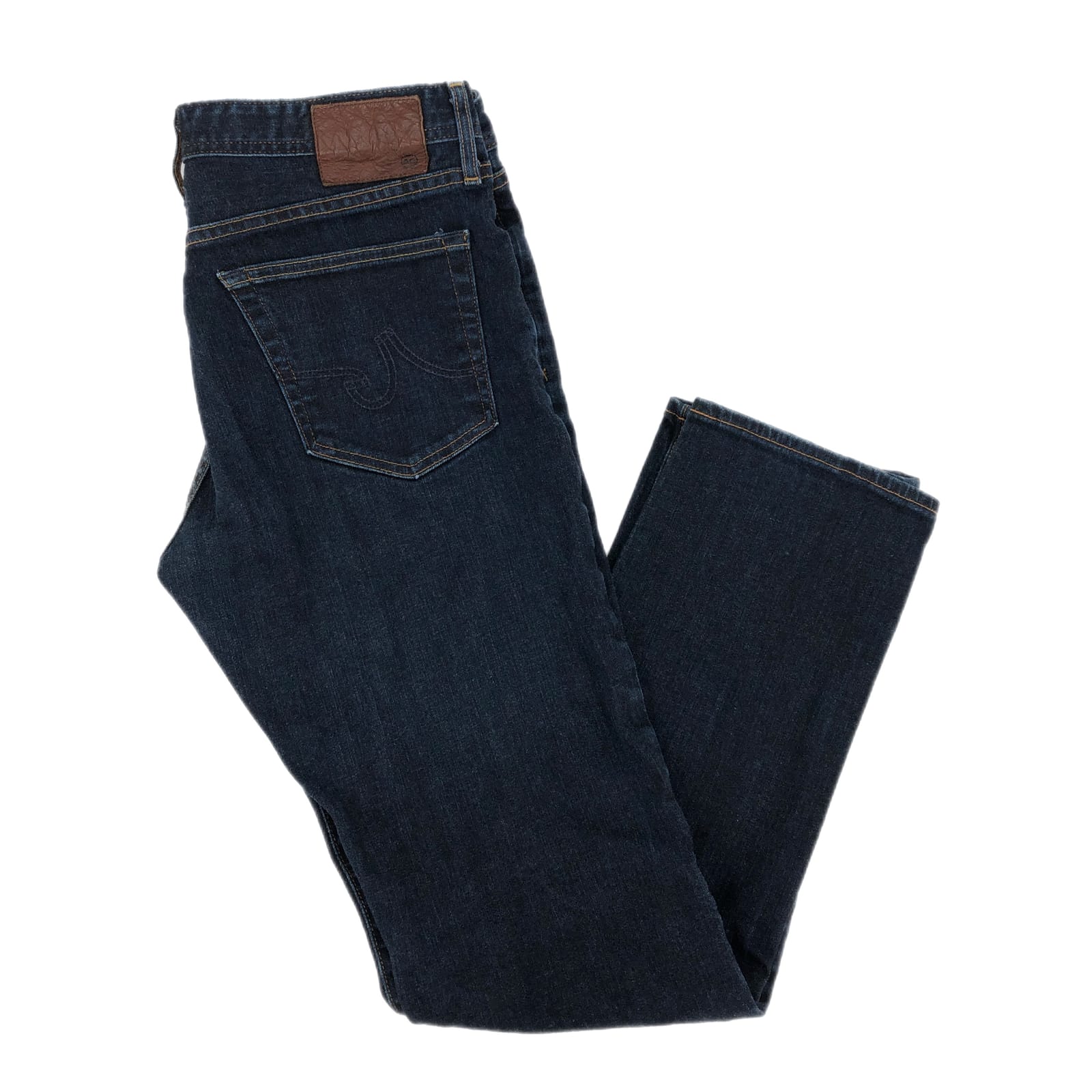 Ag Adriano Goldschmied Blue Belted Slim Straight Jeans