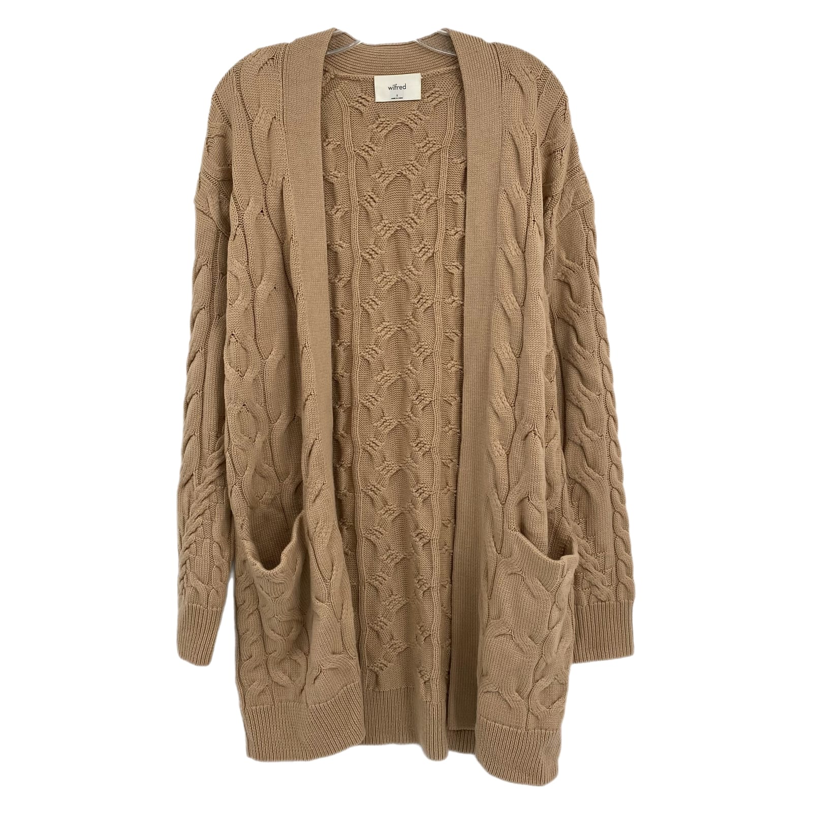 Wilfred Tan Merino Wool Long Cardigan