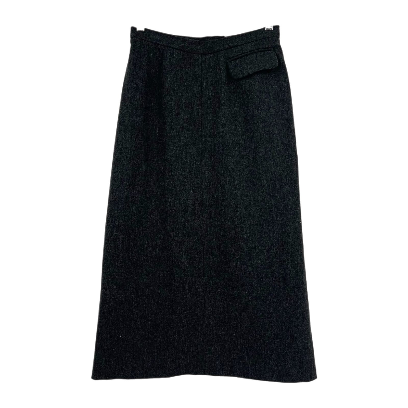 Donna Karan Gray Wool Midi Skirt