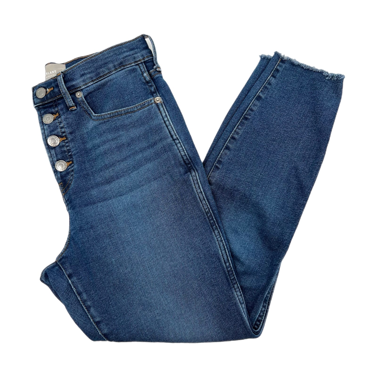 Everlane Blue Button Accent Skinny Jeans