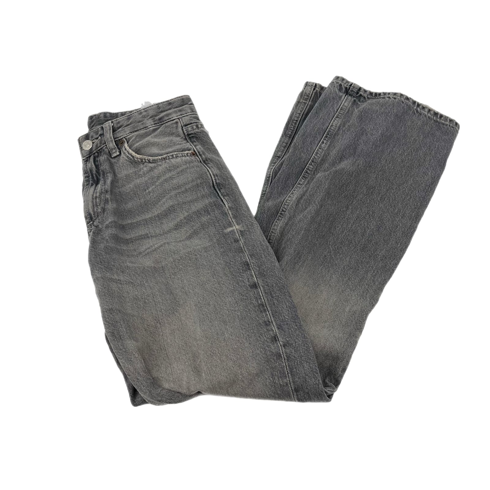 Zara Gray Denim Straight Leg Jeans