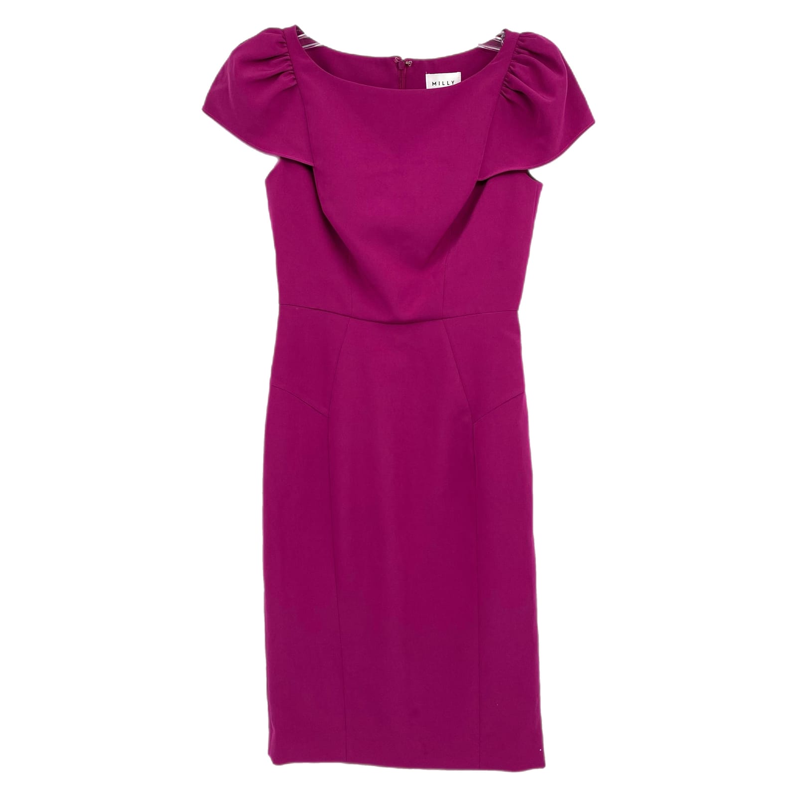 Milly Purple Ruffle Sleeve Midi Dress