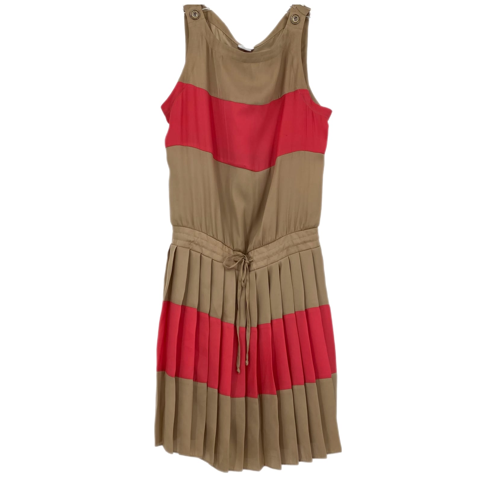 Cache Red Tan Pullover Mini Dress