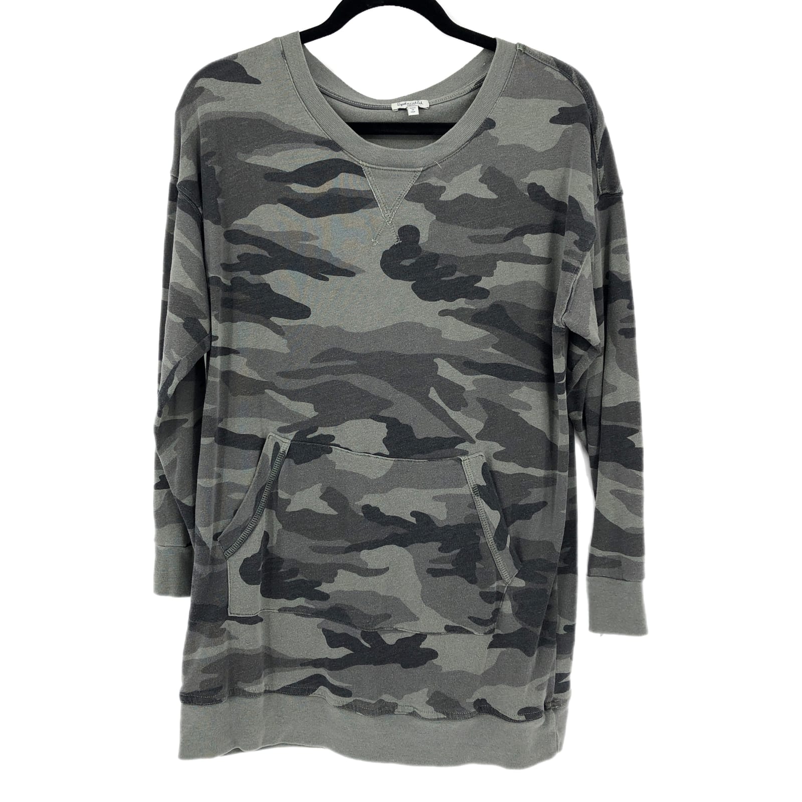 Splendid Green Camouflage Sweater Dress