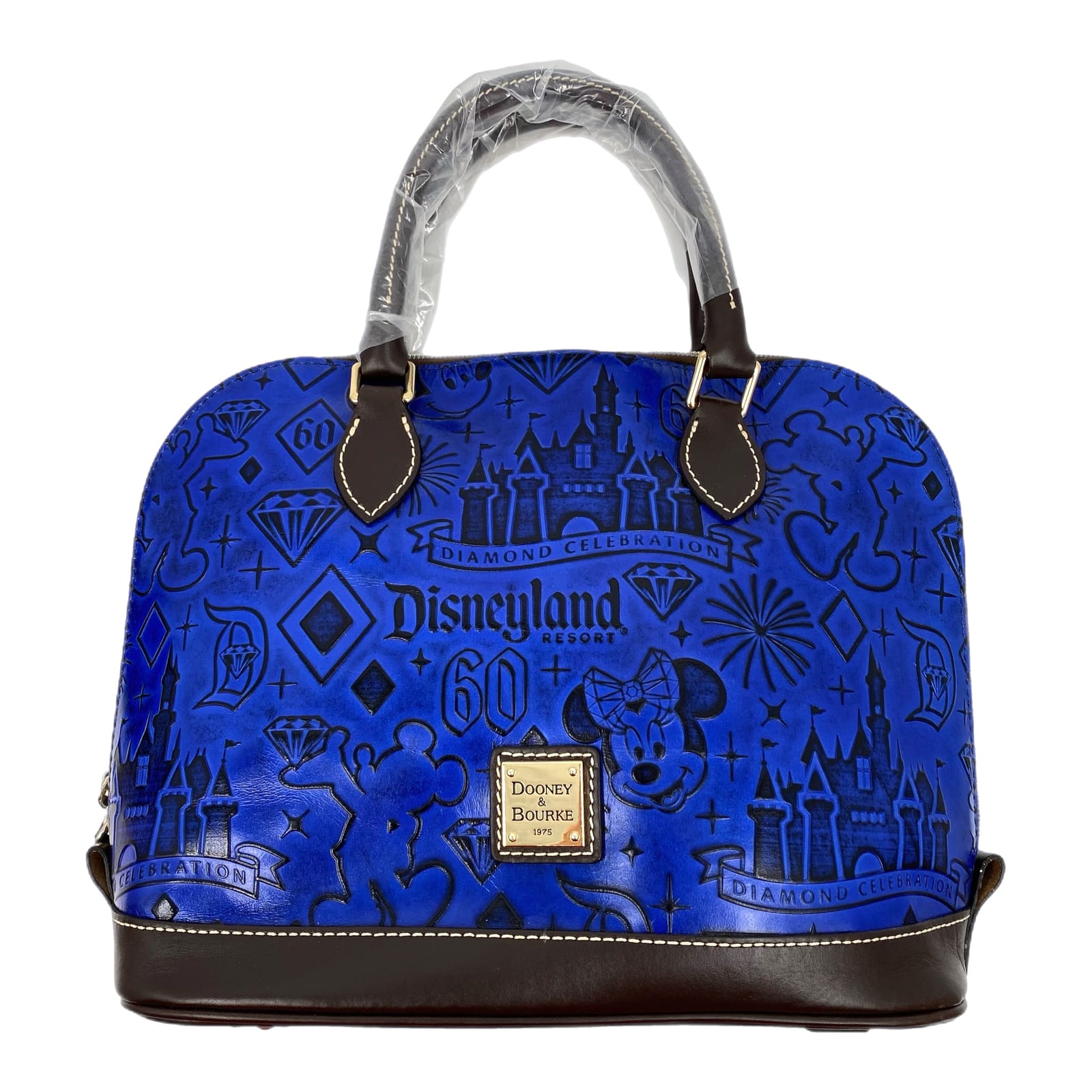 Dooney & Bourke Blue Brown Disneyland Diamond Celebration Satchel