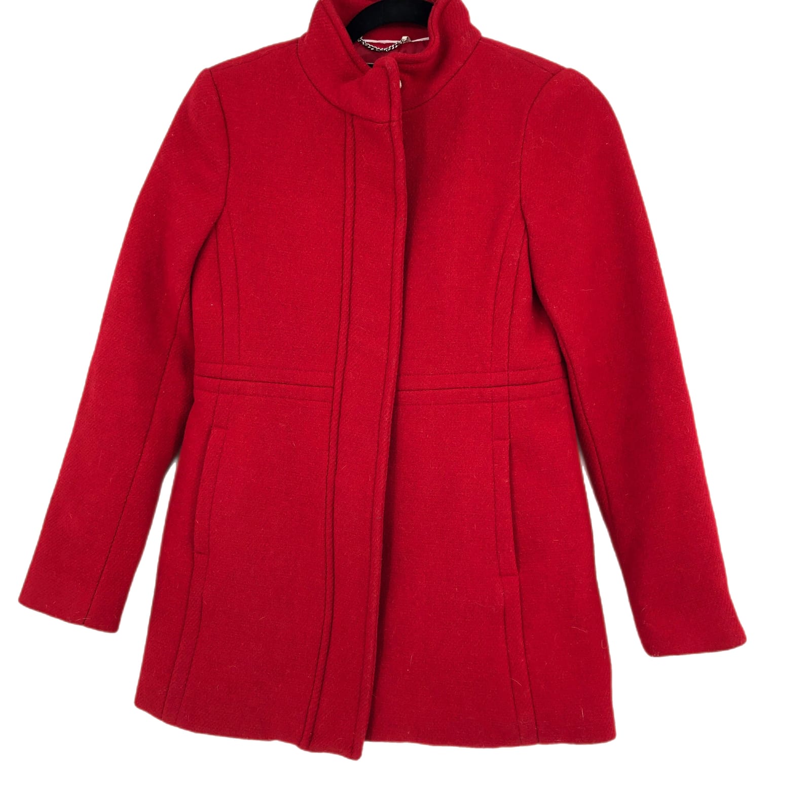 Banana Republic Red 100% Wool Overcoat