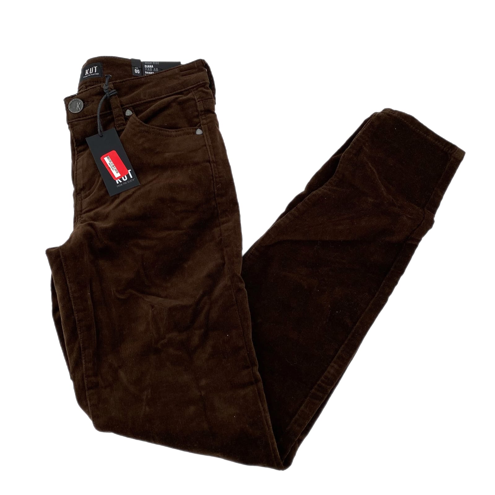 Kut from the Kloth Brown Mid-Rise Skinny Corduroy Pants
