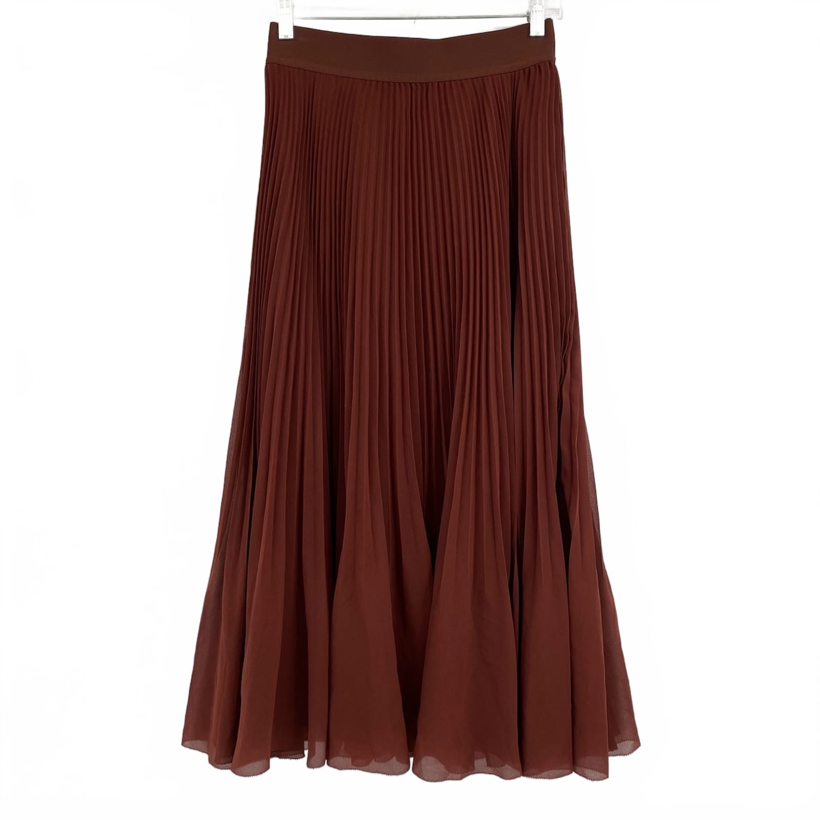 Wilfred Rust Orange Pleated Midi Skirt