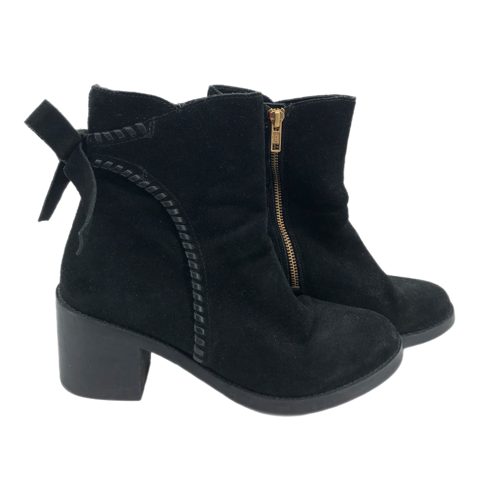 UGG Black Suede Heeled Boots