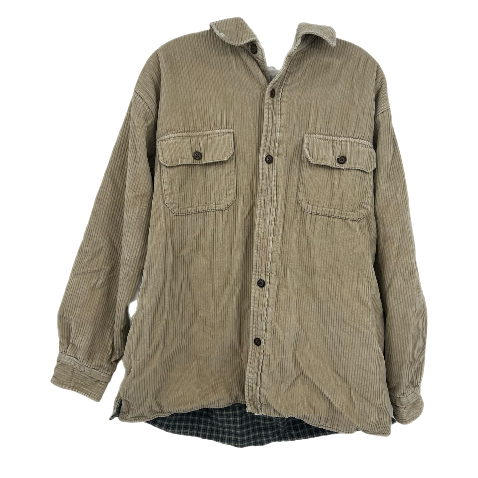 Claybrook Outdoors Khaki/Navy/Green Plaid Button Up