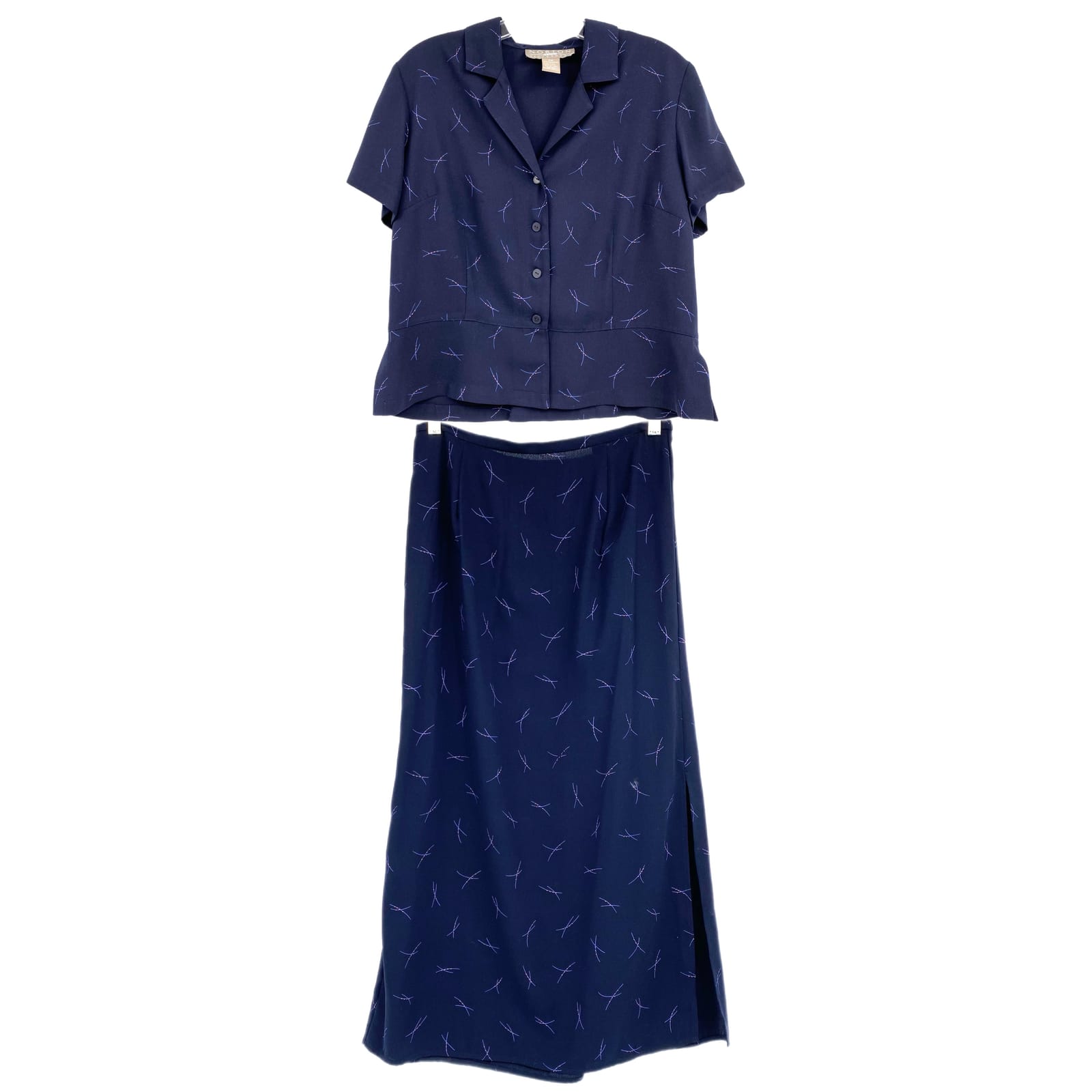 Norton McNaughton Navy Blue Maxi Skirt Set
