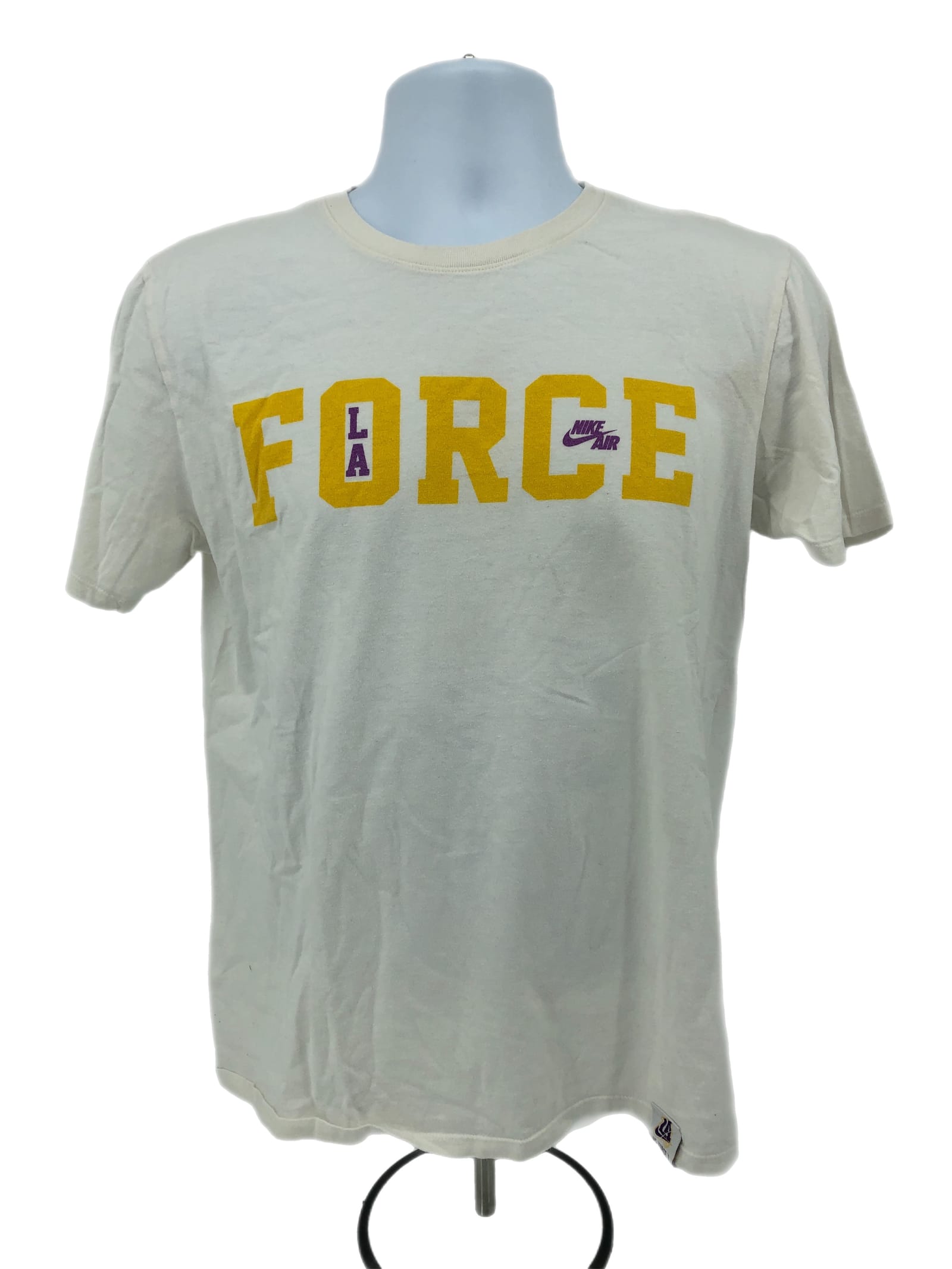 Nike White & Yellow Round Neck T-Shirt