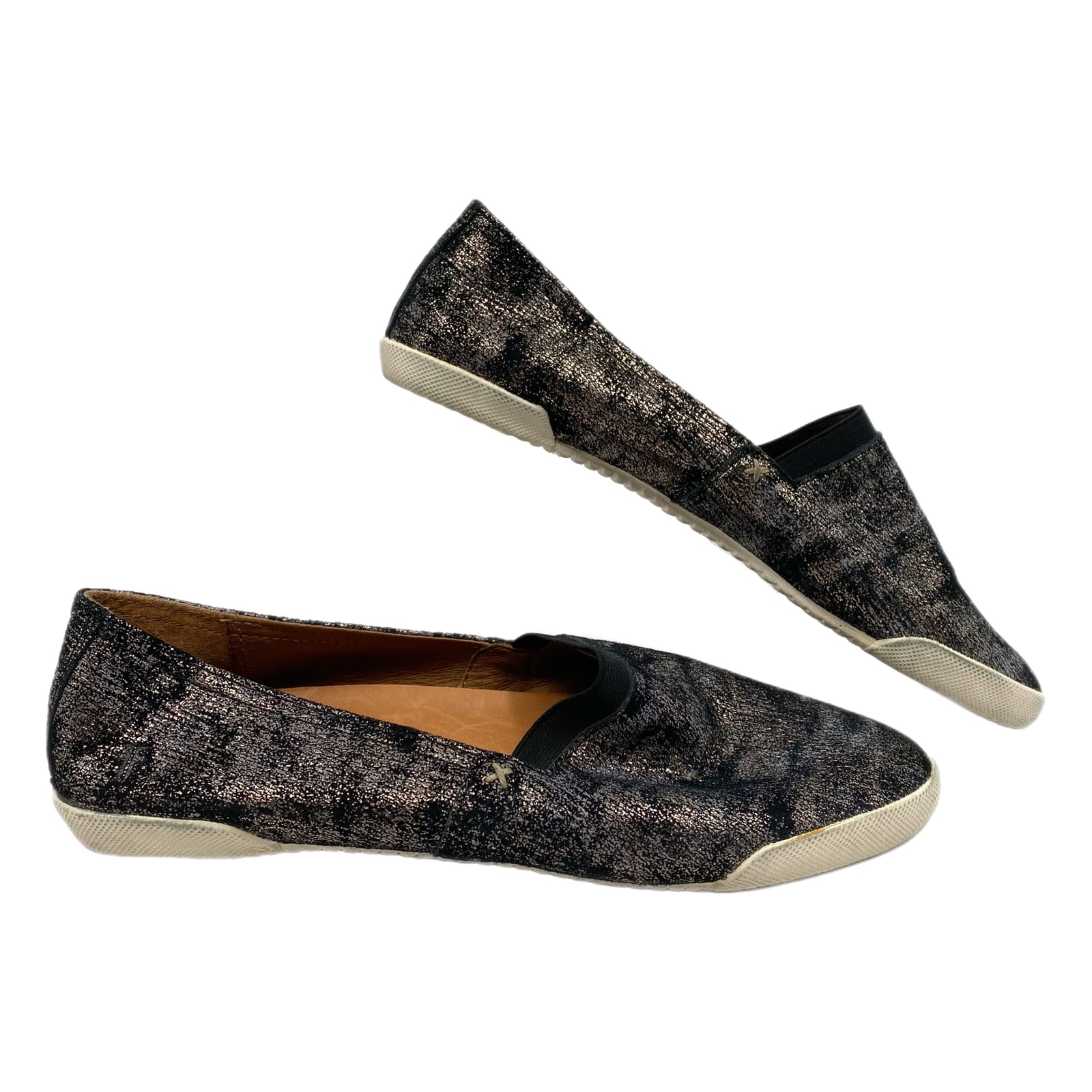 Frye Black Silver Slip-On Sneakers