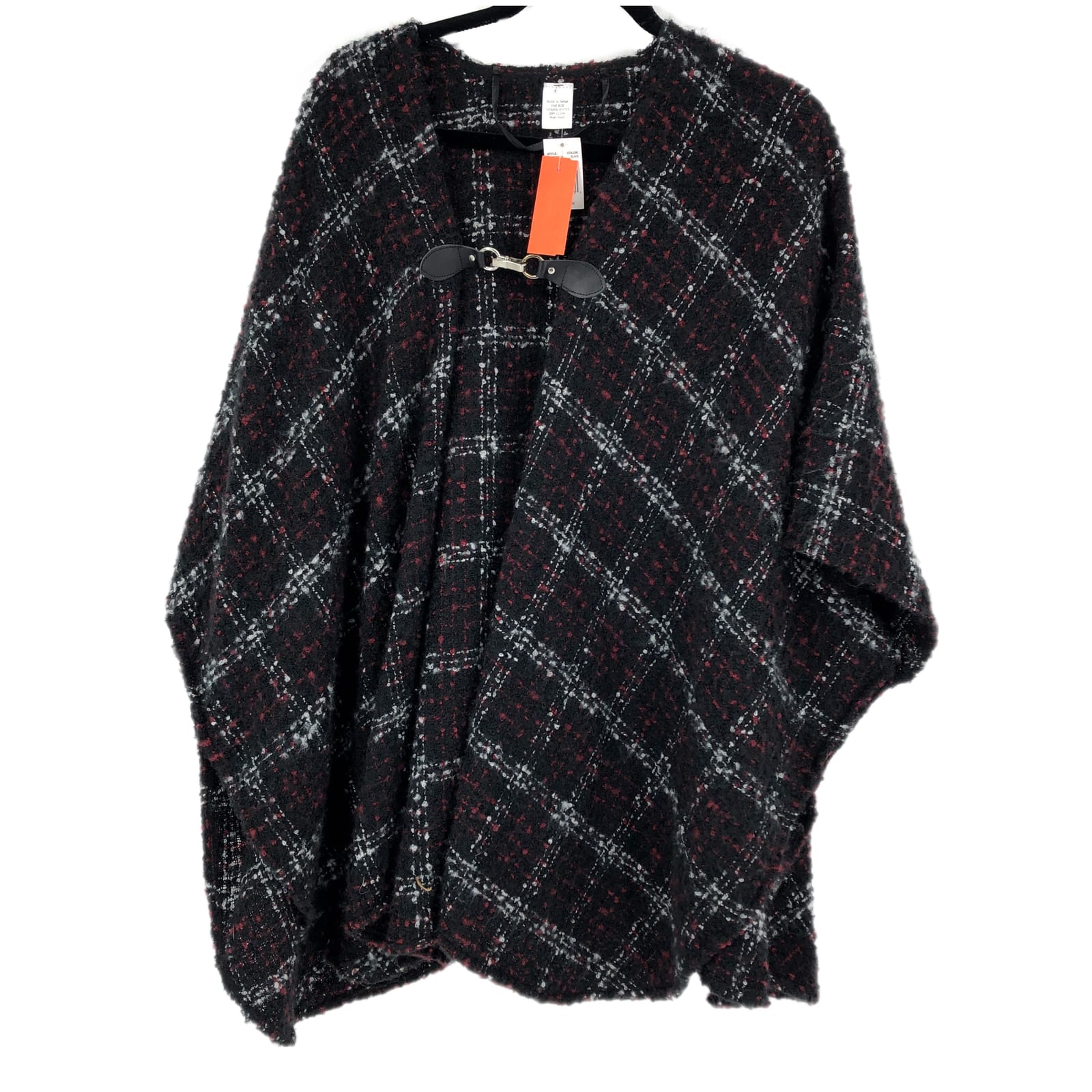 Versatile Plaid Polyester Cape