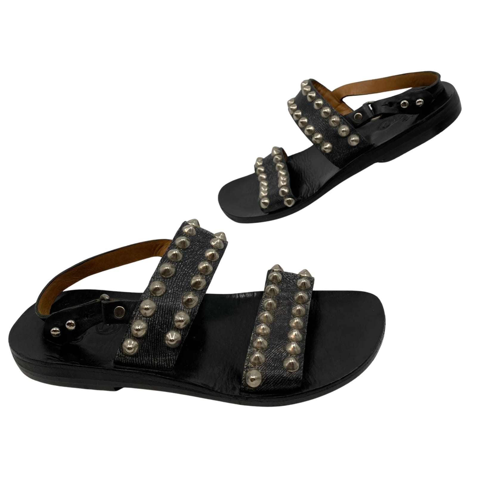 Colleen Cordero Black Leather Strappy Sandals