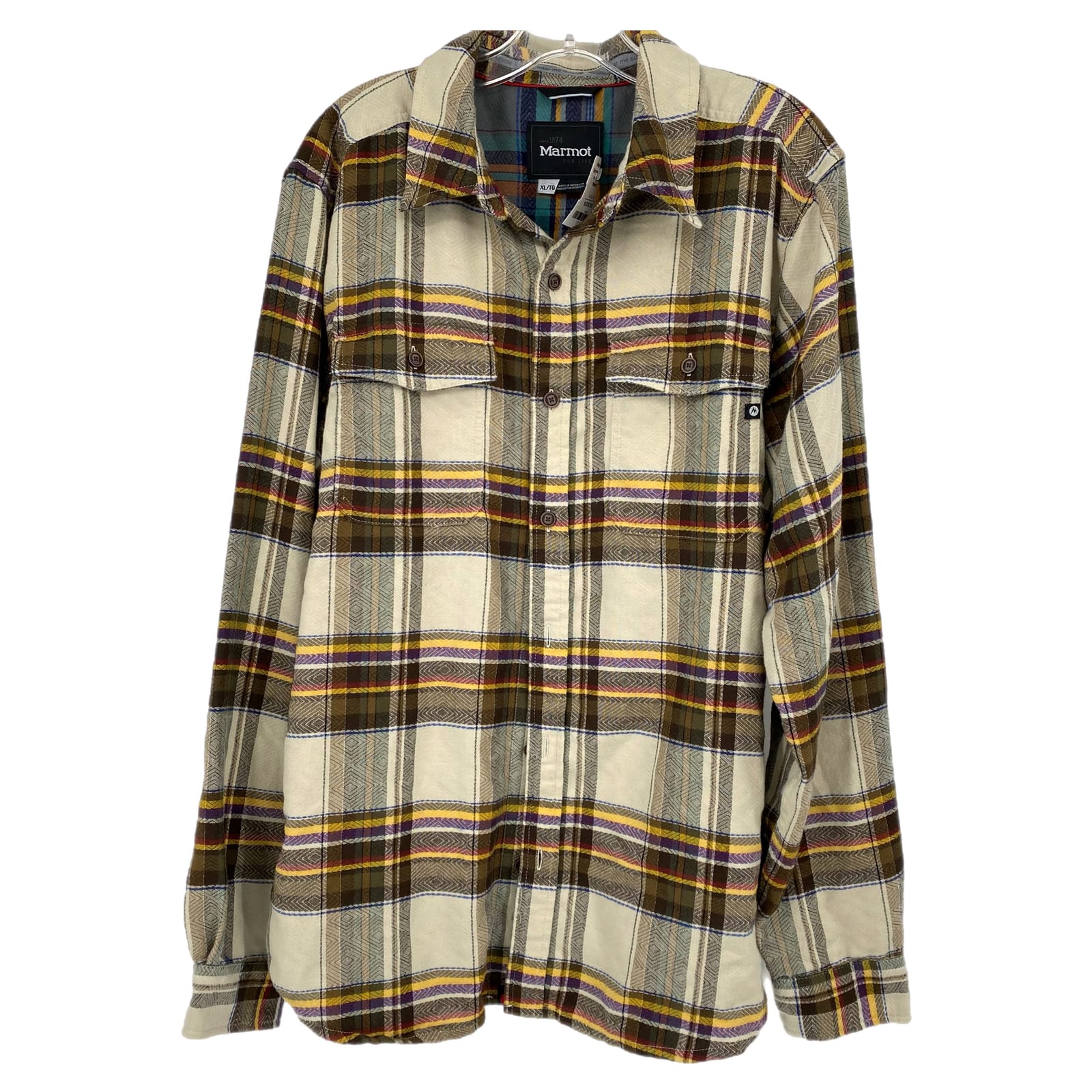Marmot Brown/Cream Plaid Button-Up Shirt
