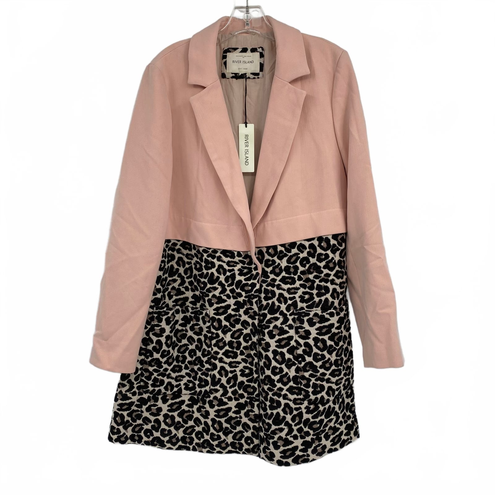 River Island Pink Animal Print Blazer