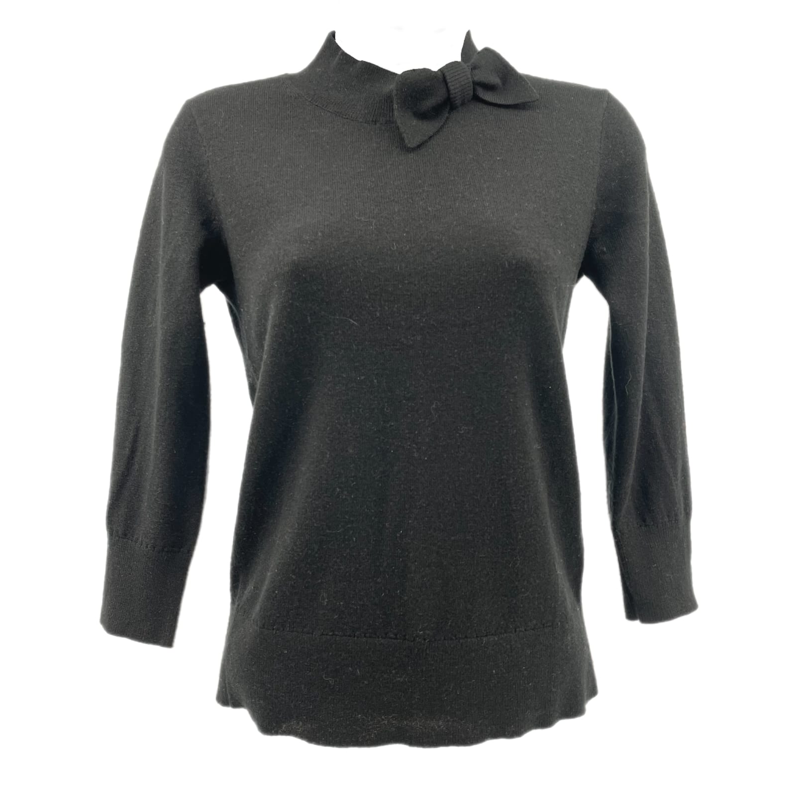 Kate Spade Black Solid Round Neck Sweater