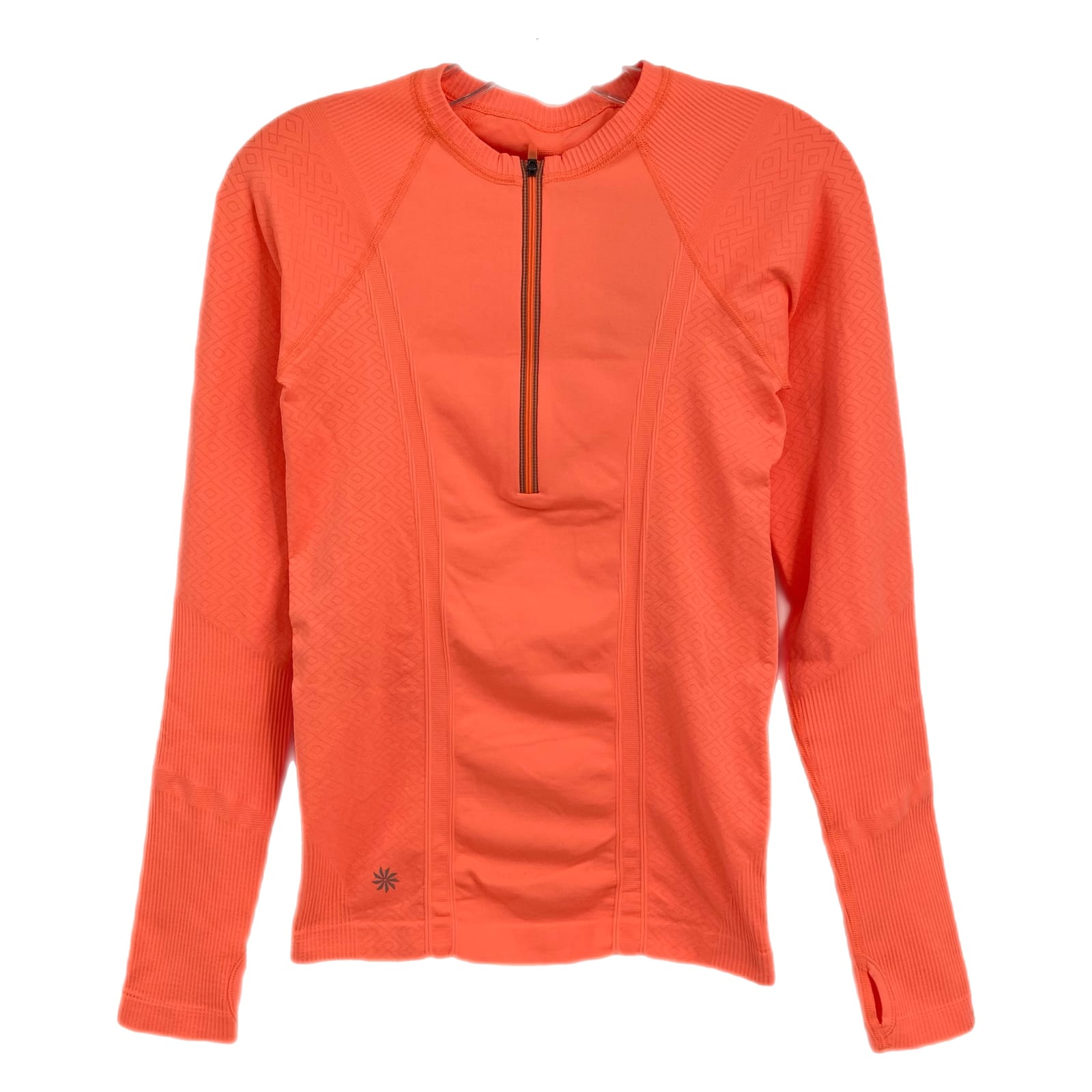Athleta Orange Long Sleeve 1/2 Zip Top
