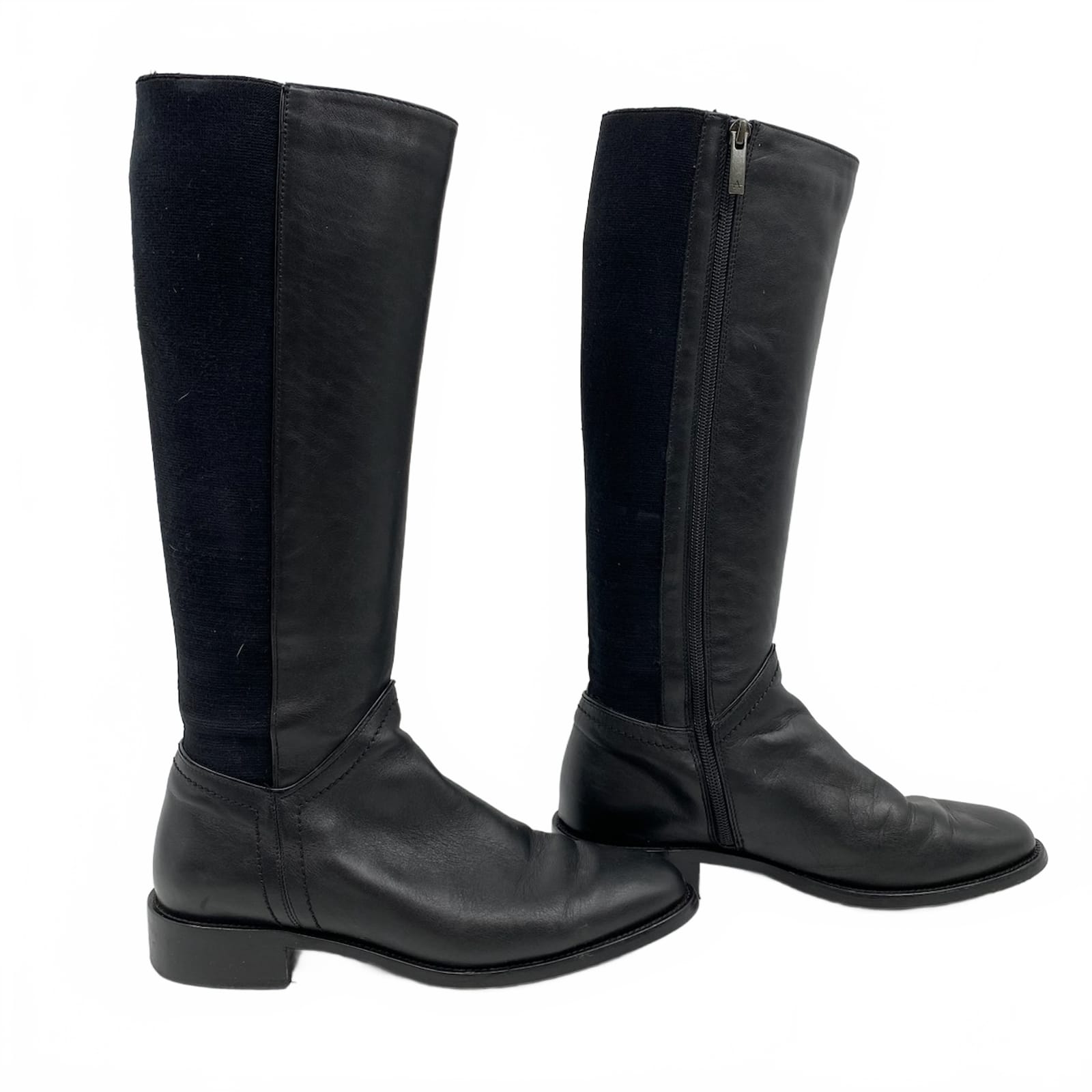 Aquatalia Black Leather Knee-High Boots
