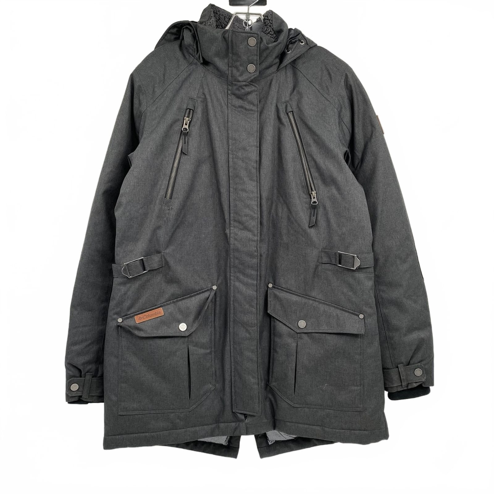 Columbia Gray Hooded Insulated Winter Jacket