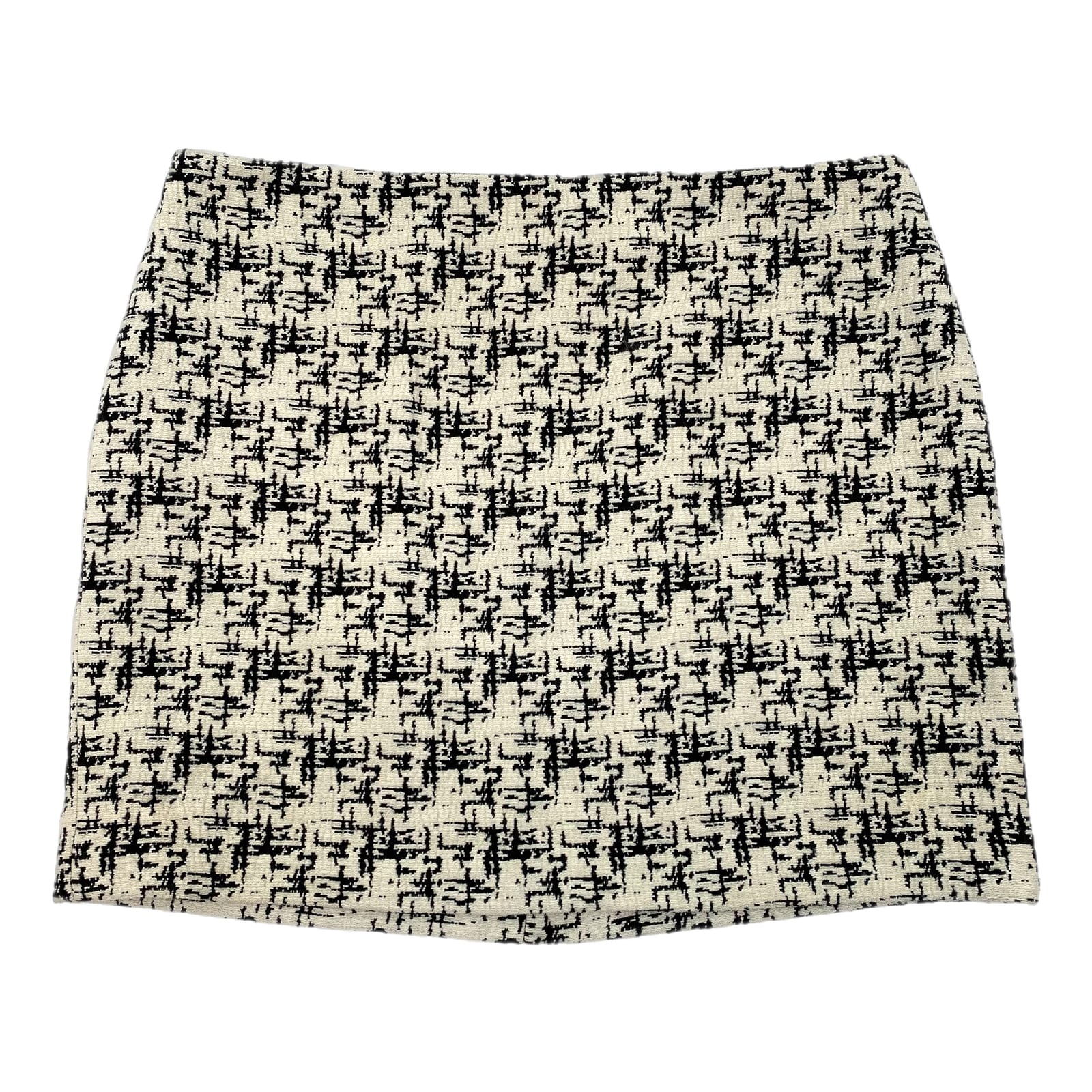 Alice + Olivia Cream Black Patterned Mini Skirt