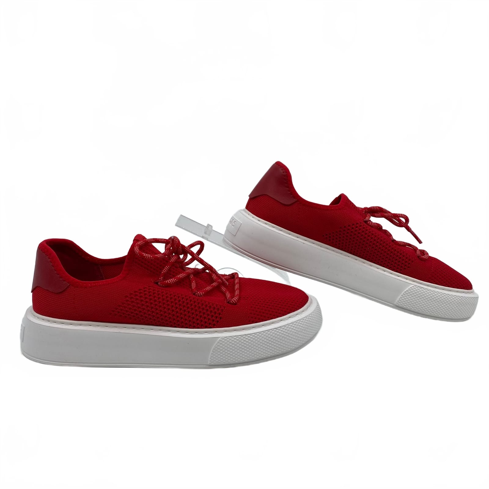 J/Slides Red White Damien Knit Sneakers