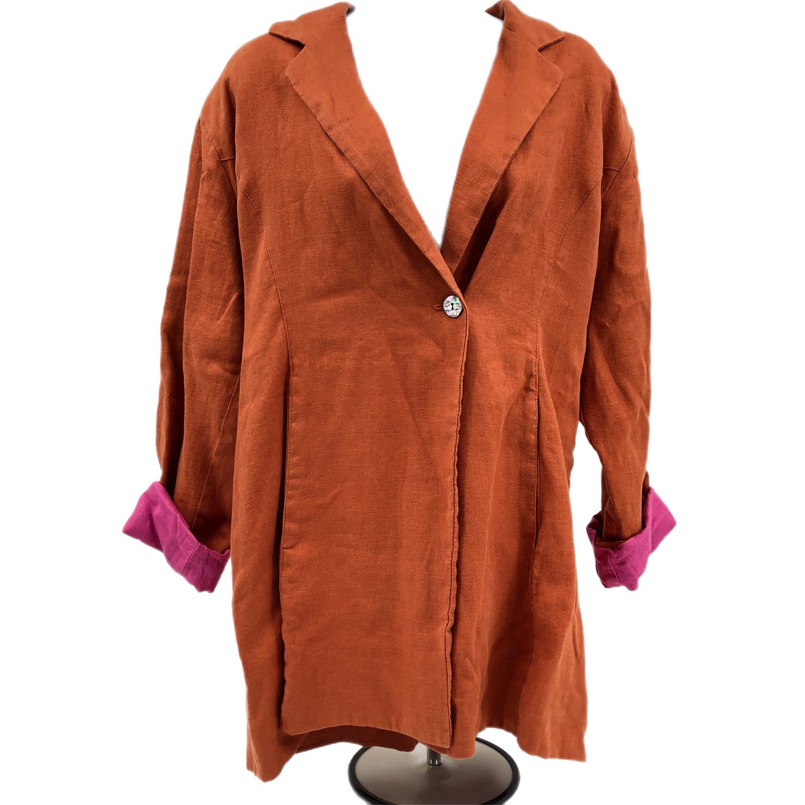 Classic Orange Linen Blazer