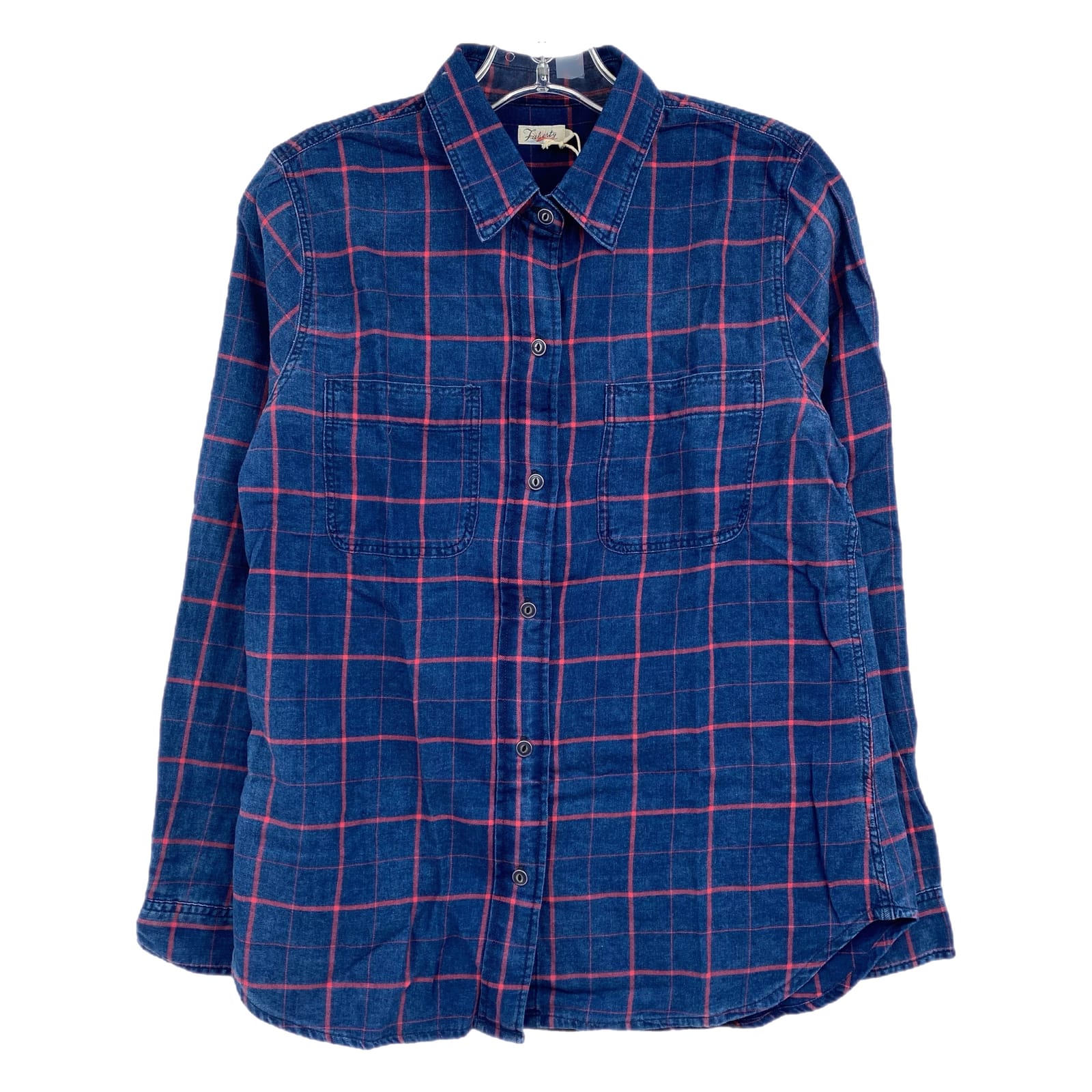 Faherty Blue Pink Plaid Button-Up Shirt