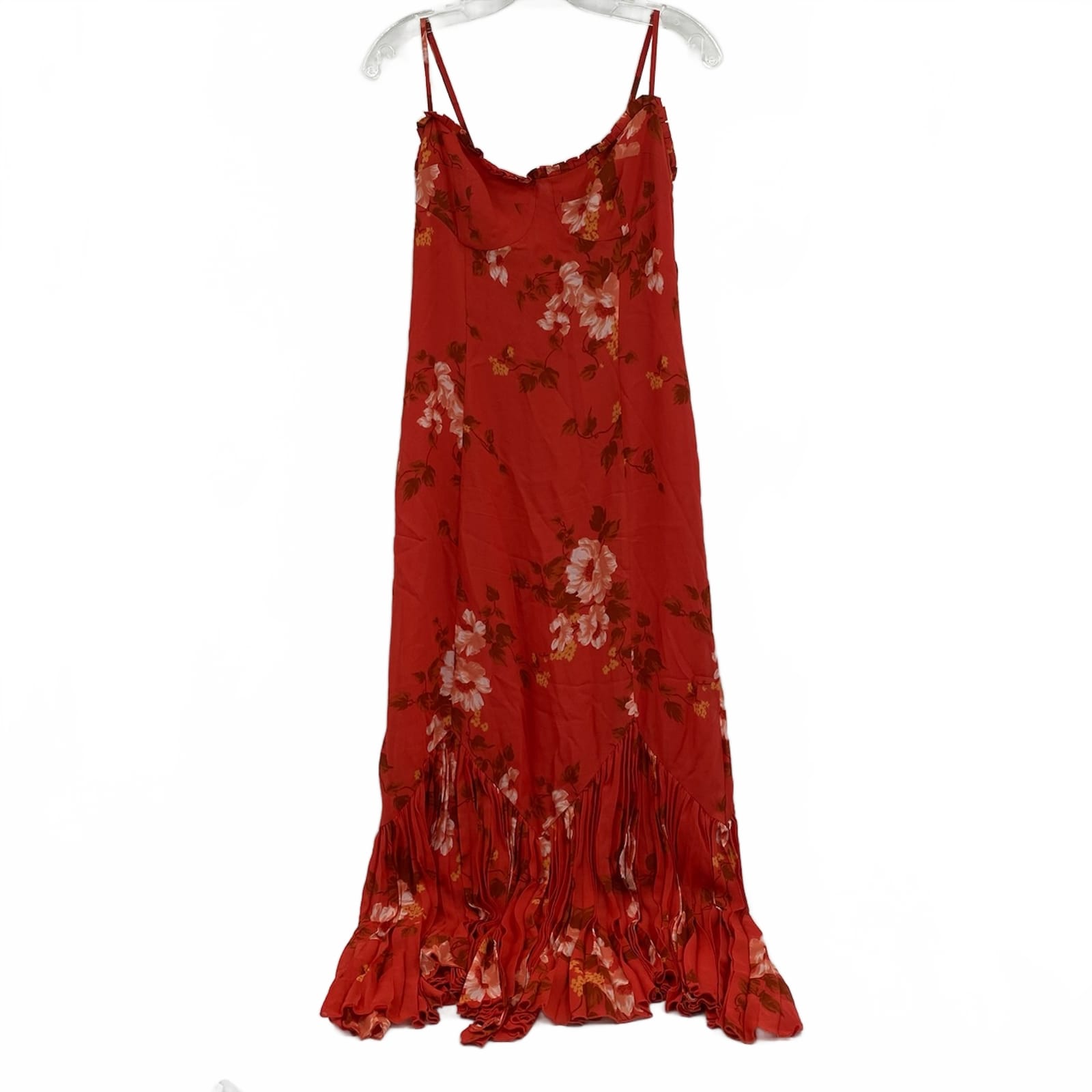 Reformation Red Brown Floral Maxi Dress
