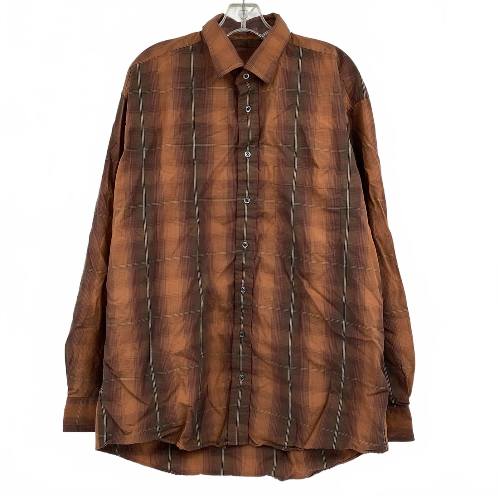 Burberry Brown Plaid Button Down Shirt