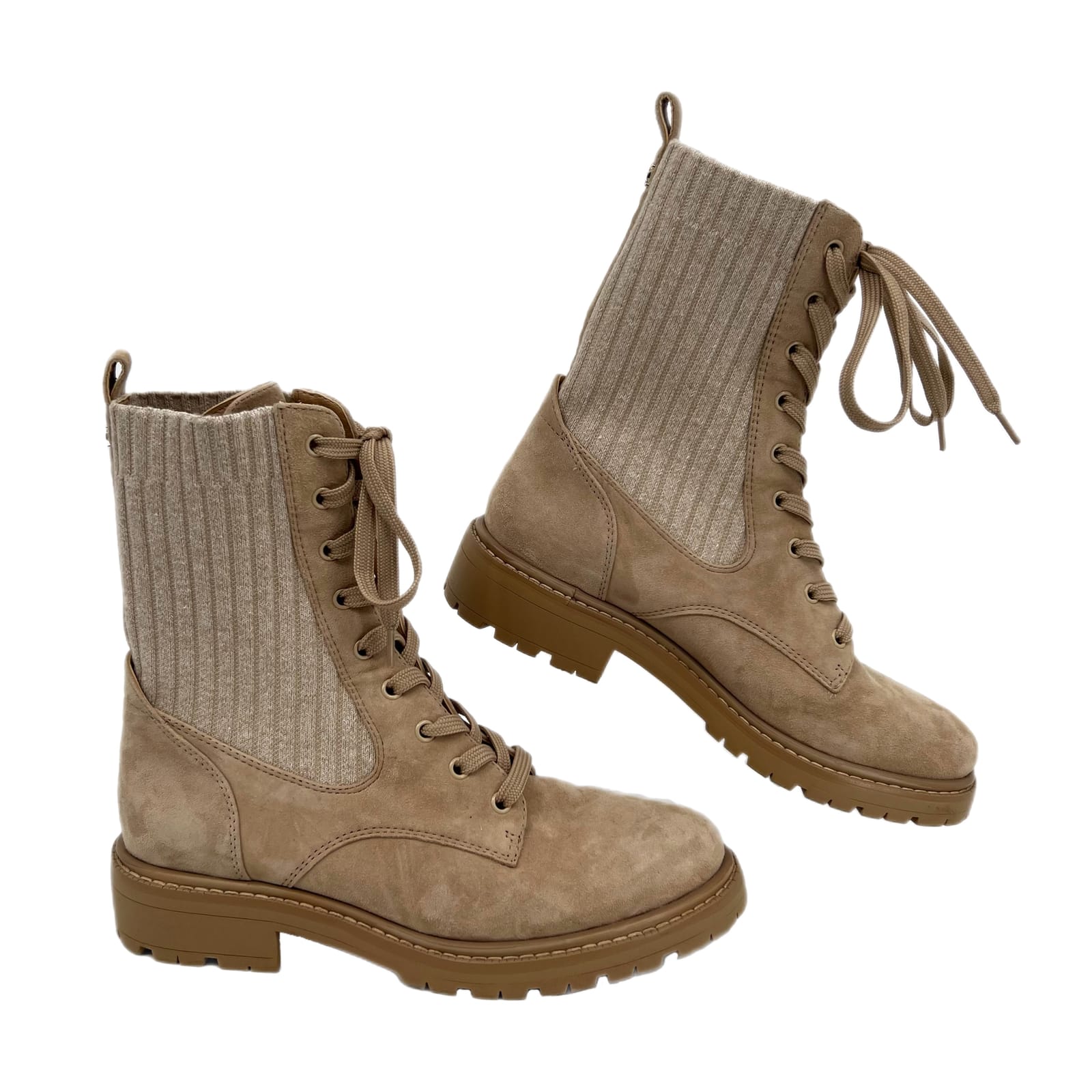 Sam Edelman Tan Suede Lydell Lace Up Boots