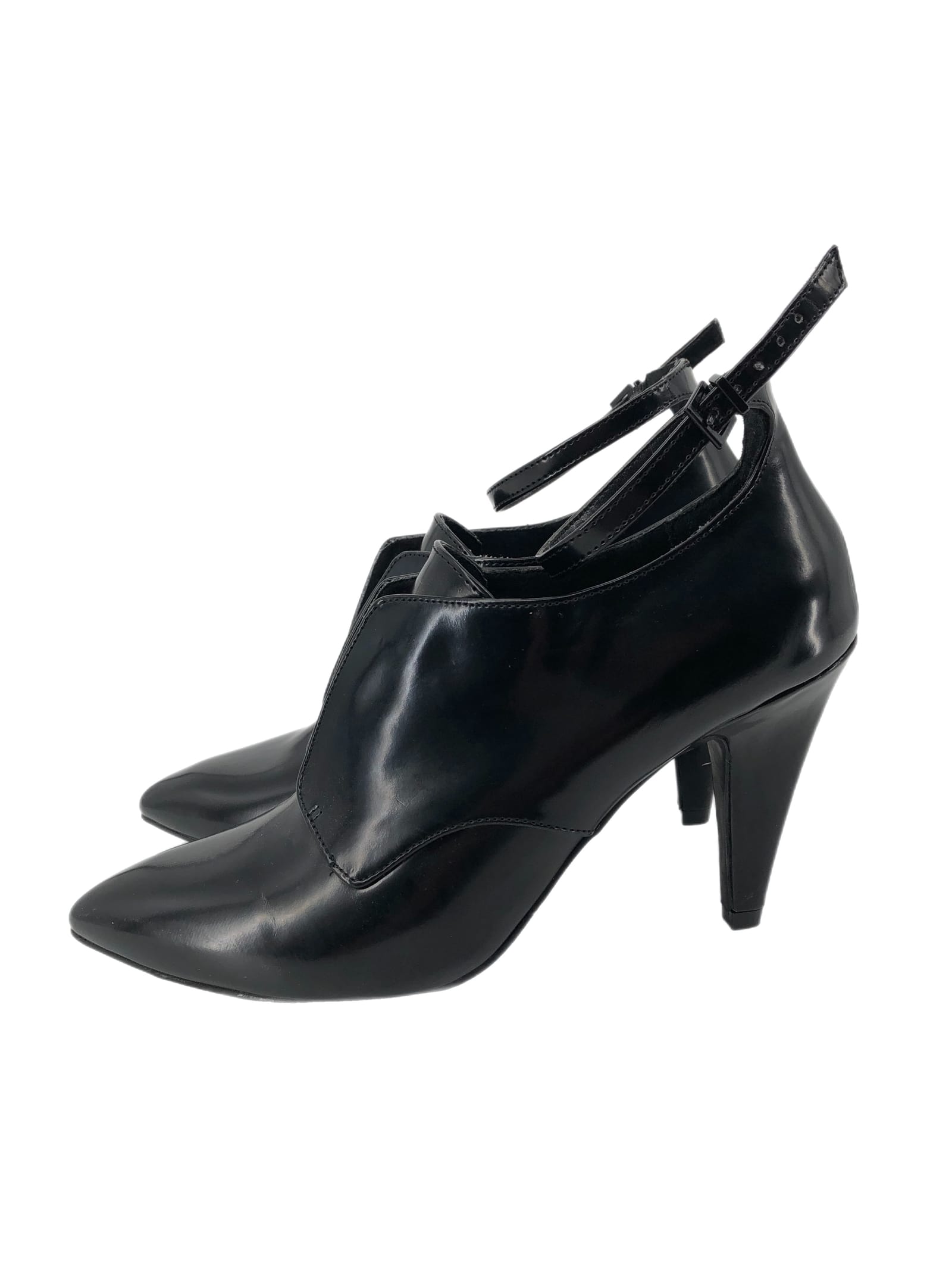 Tildon Black Leather Stiletto Heels