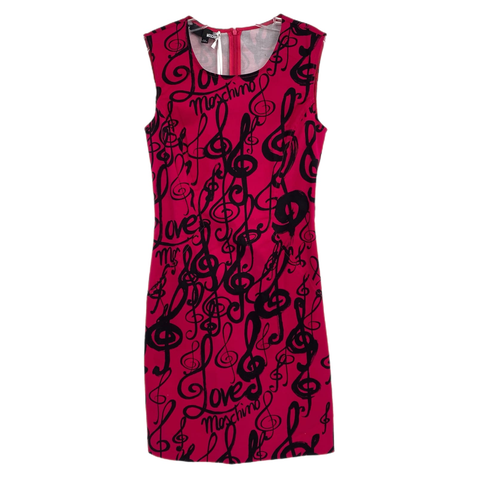 Love Moschino Pink Black Music Note Mini Dress