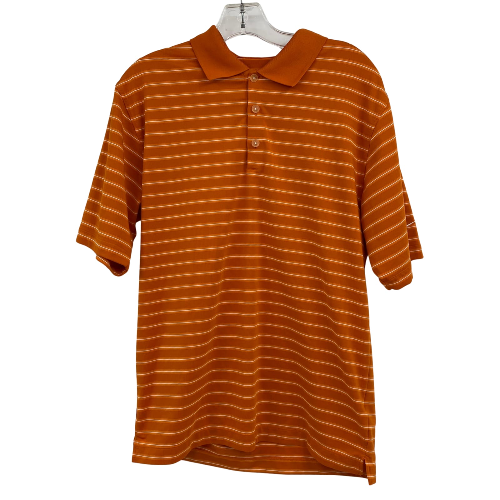 Nike Golf Orange Striped Short Sleeve Polo Shirt