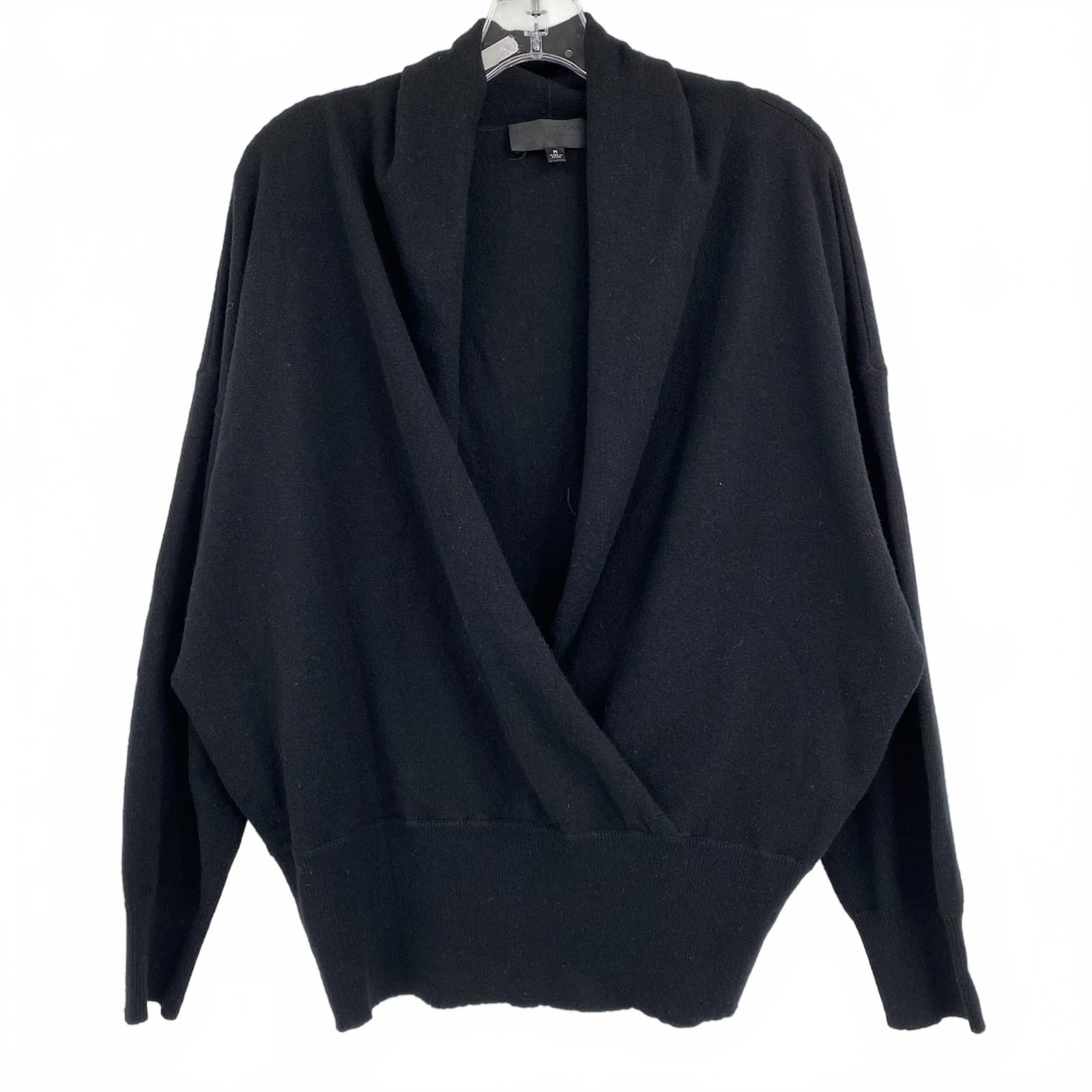 Nili Lotan Black Cashmere Wrap V-Neck Sweater