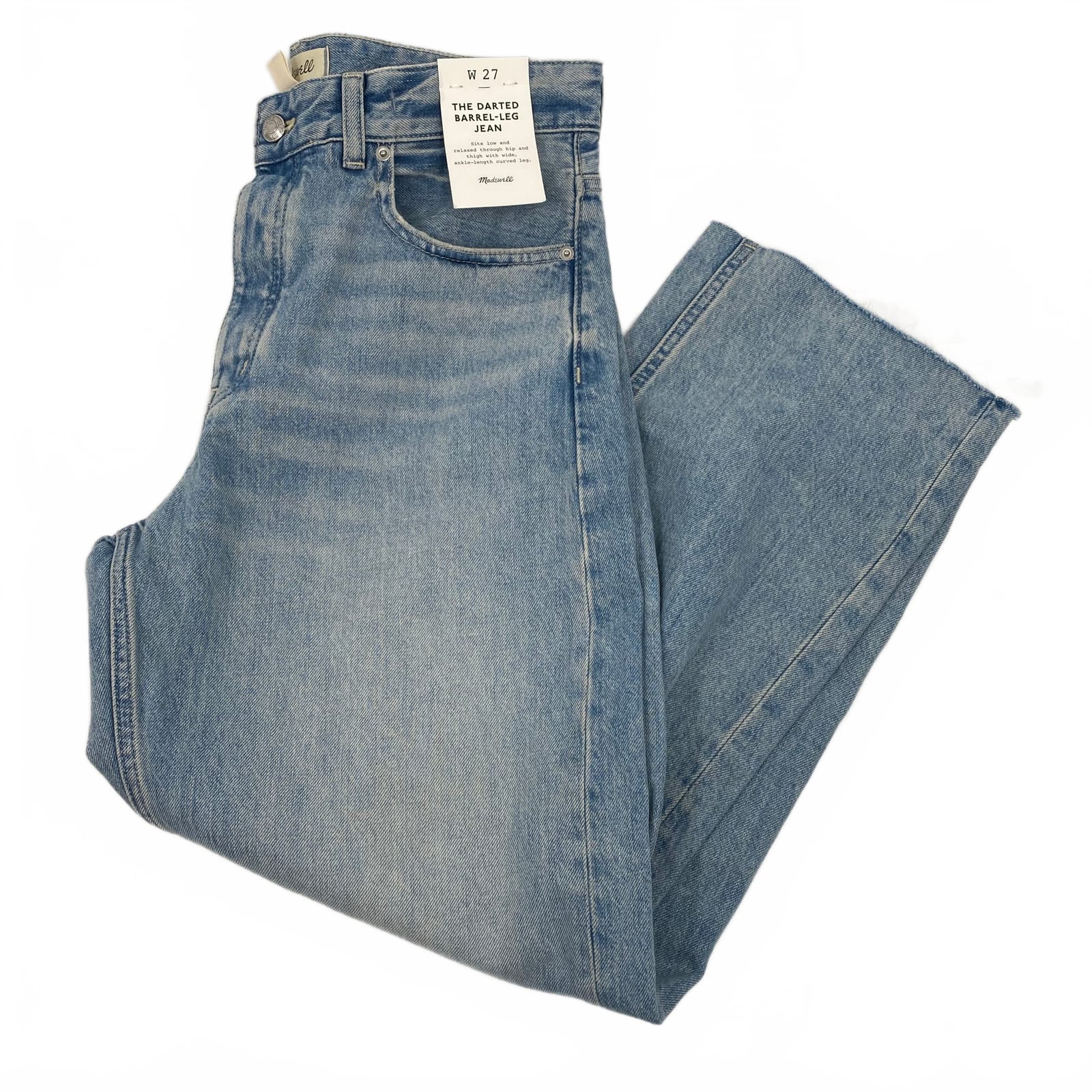Madewell Blue 100% Cotton Barrel Jeans