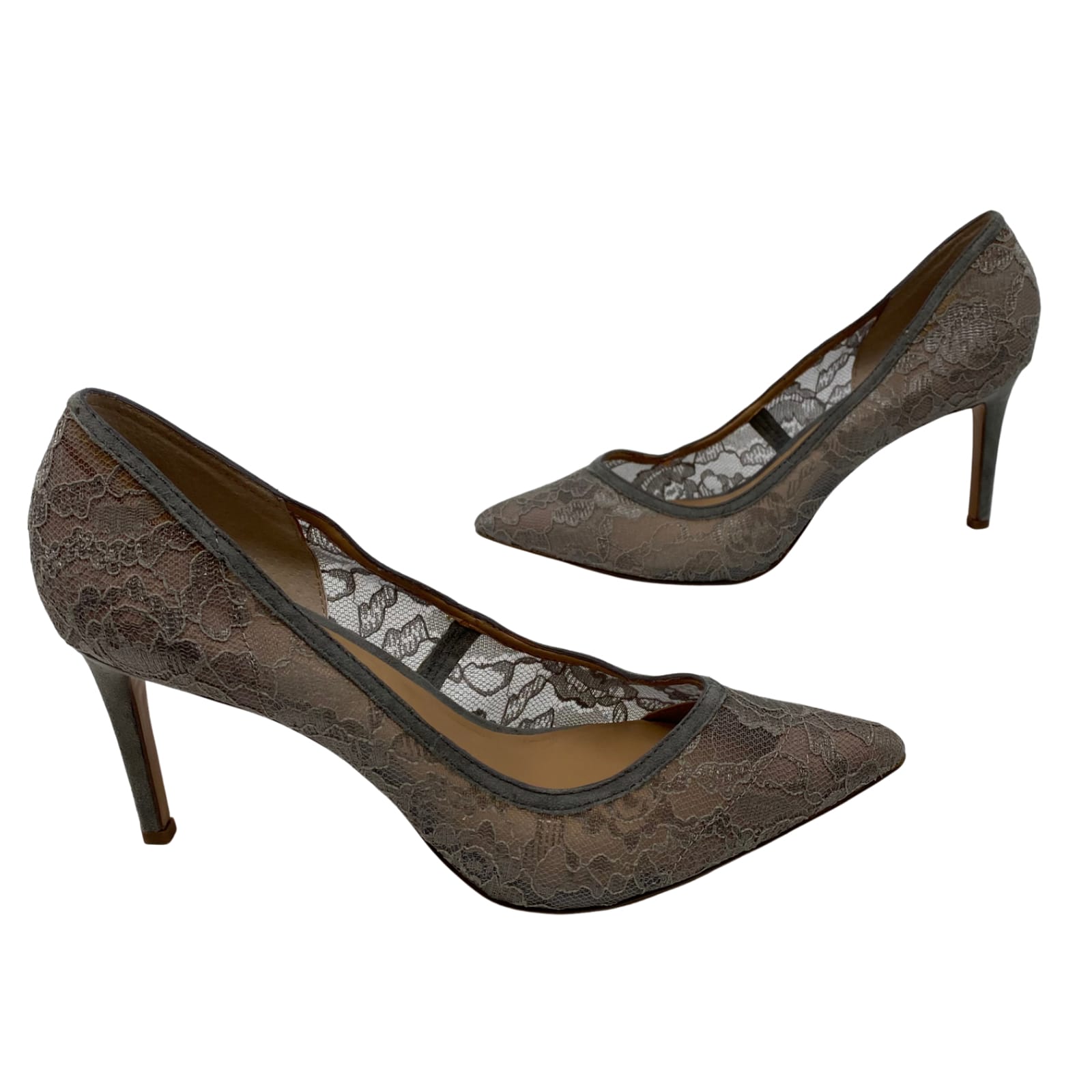 Banana Republic Gray Lace Stiletto Heels