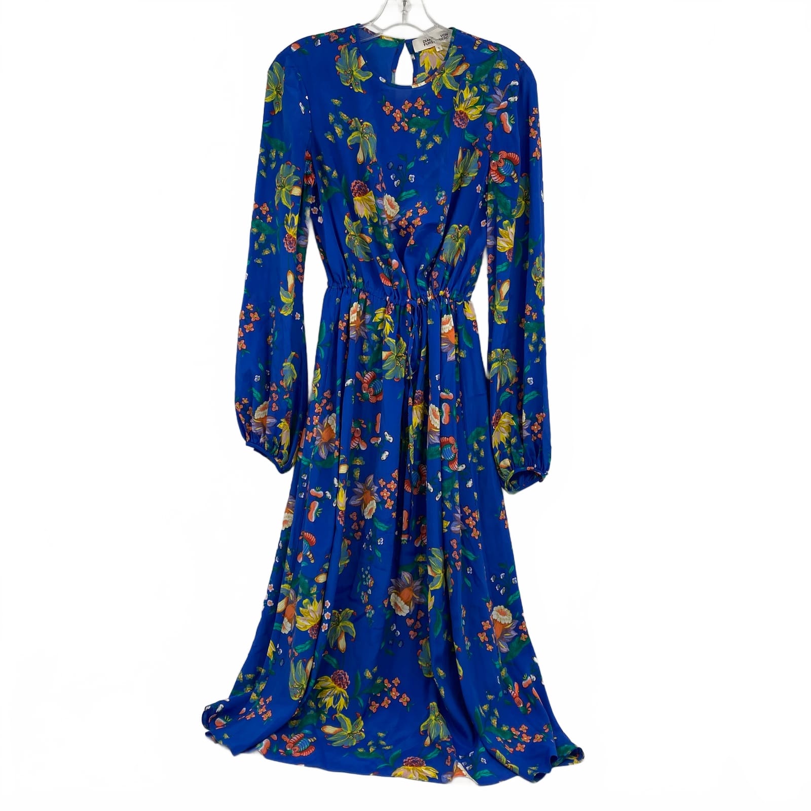 Diane Von Furstenberg Blue Silk Blend Maxi Dress