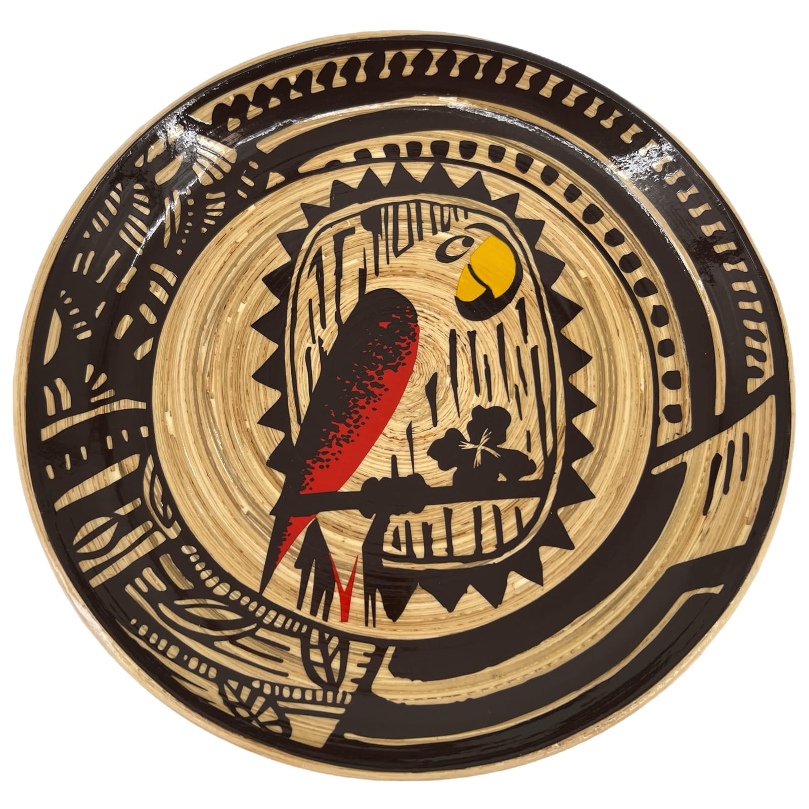 Disney Parks Brown Tiki Rook Jose Parrot Plate