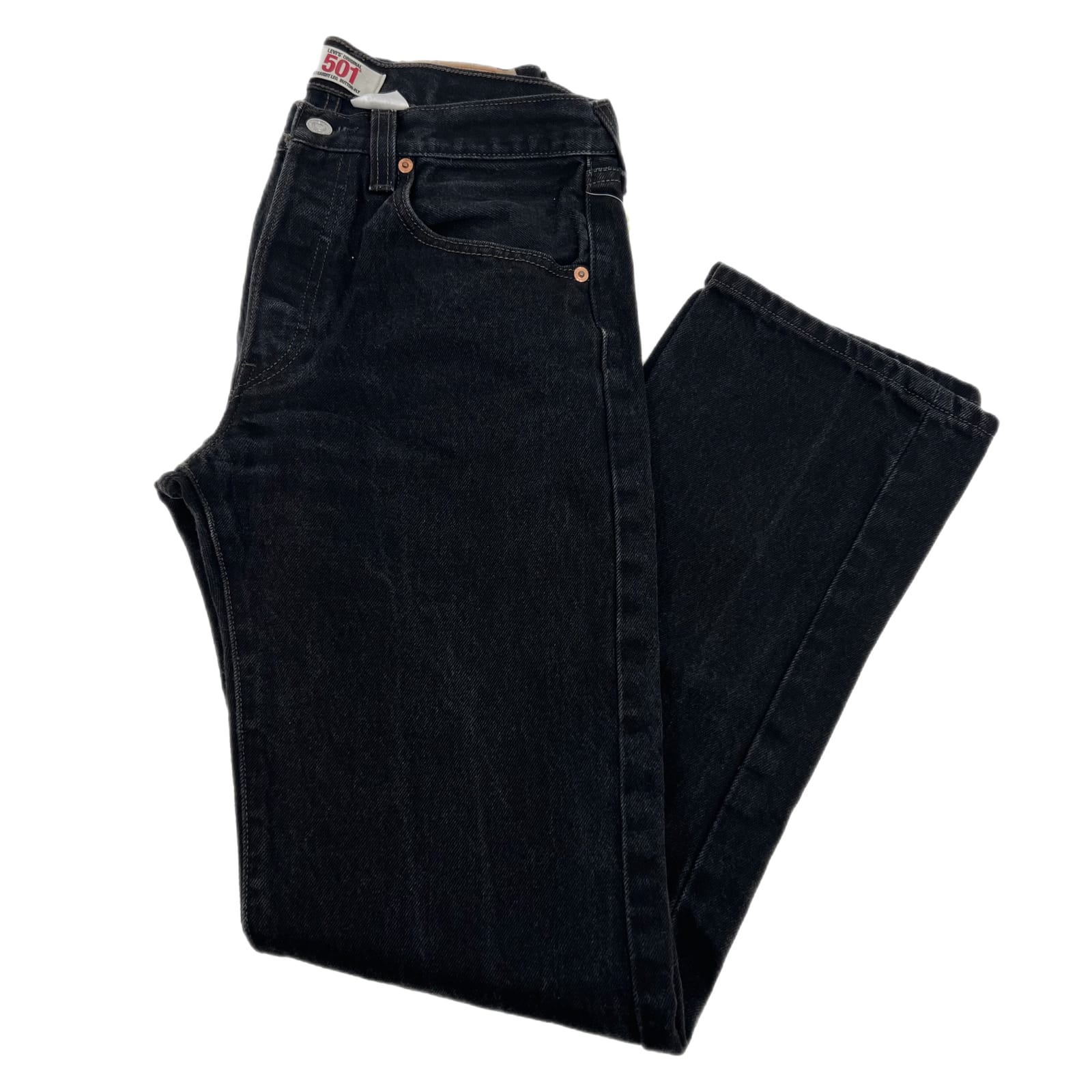 Levi's Black Mid-Rise Straight Jeans