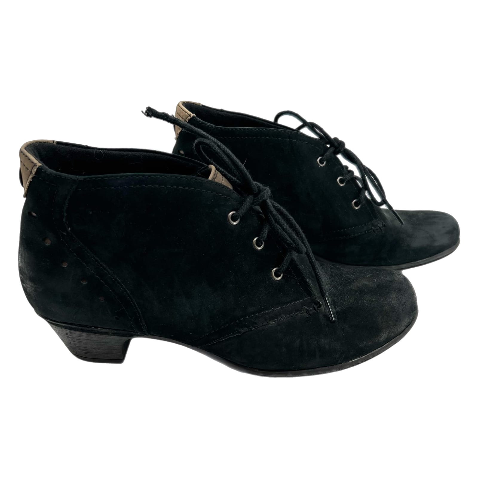 Rockport Black Leather Low Heel Booties