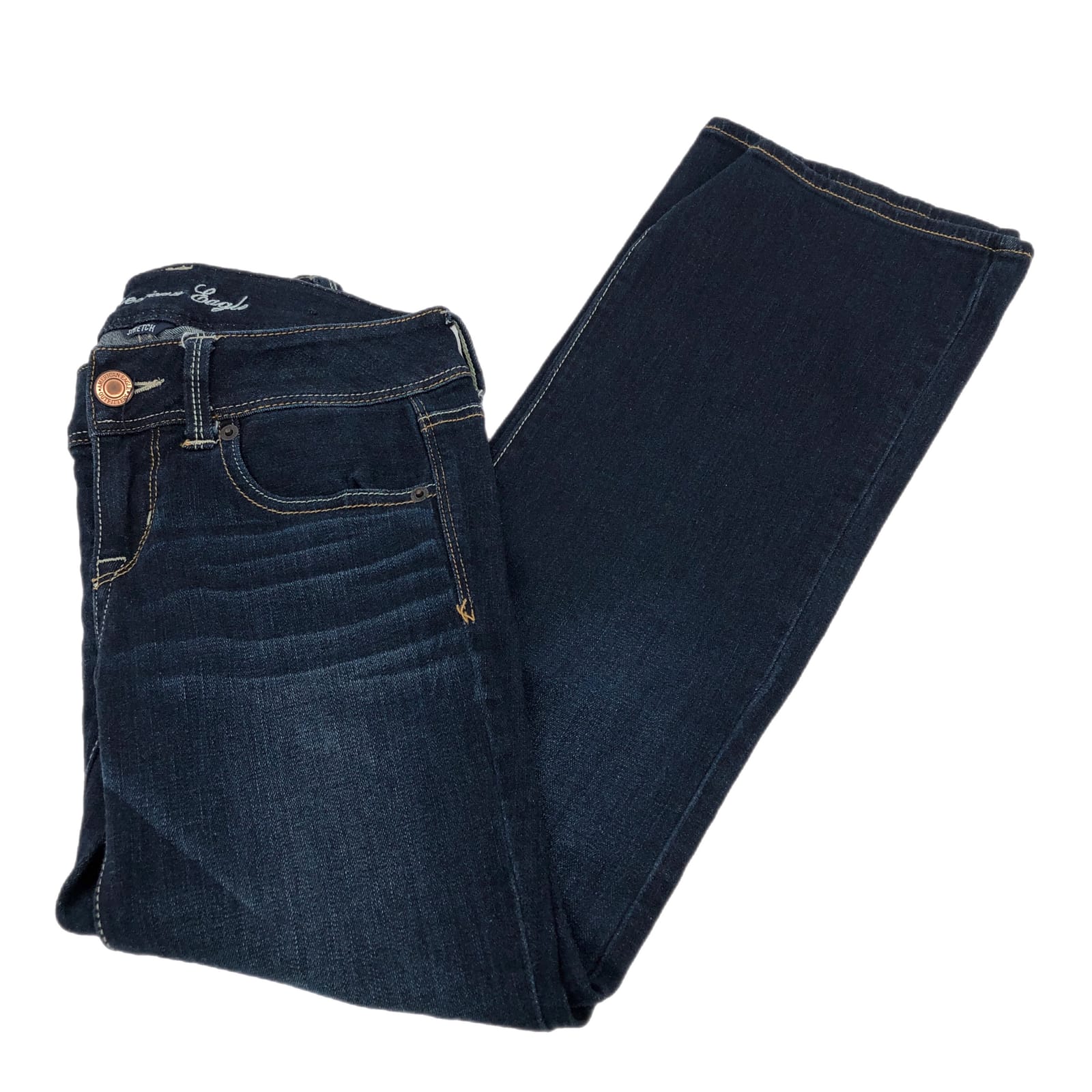 American Eagle Outfitters Blue Ultra Low-Rise Straight Jeans