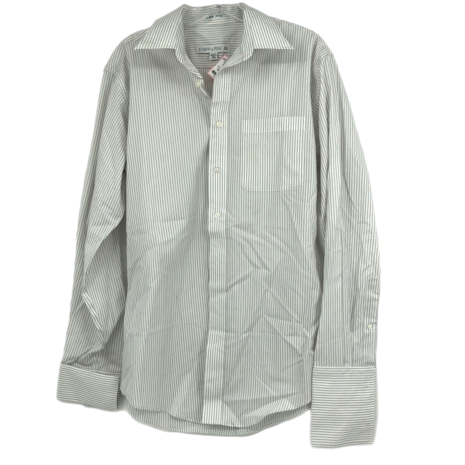 Joseph & Feiss Gray Striped Cotton Button-Up